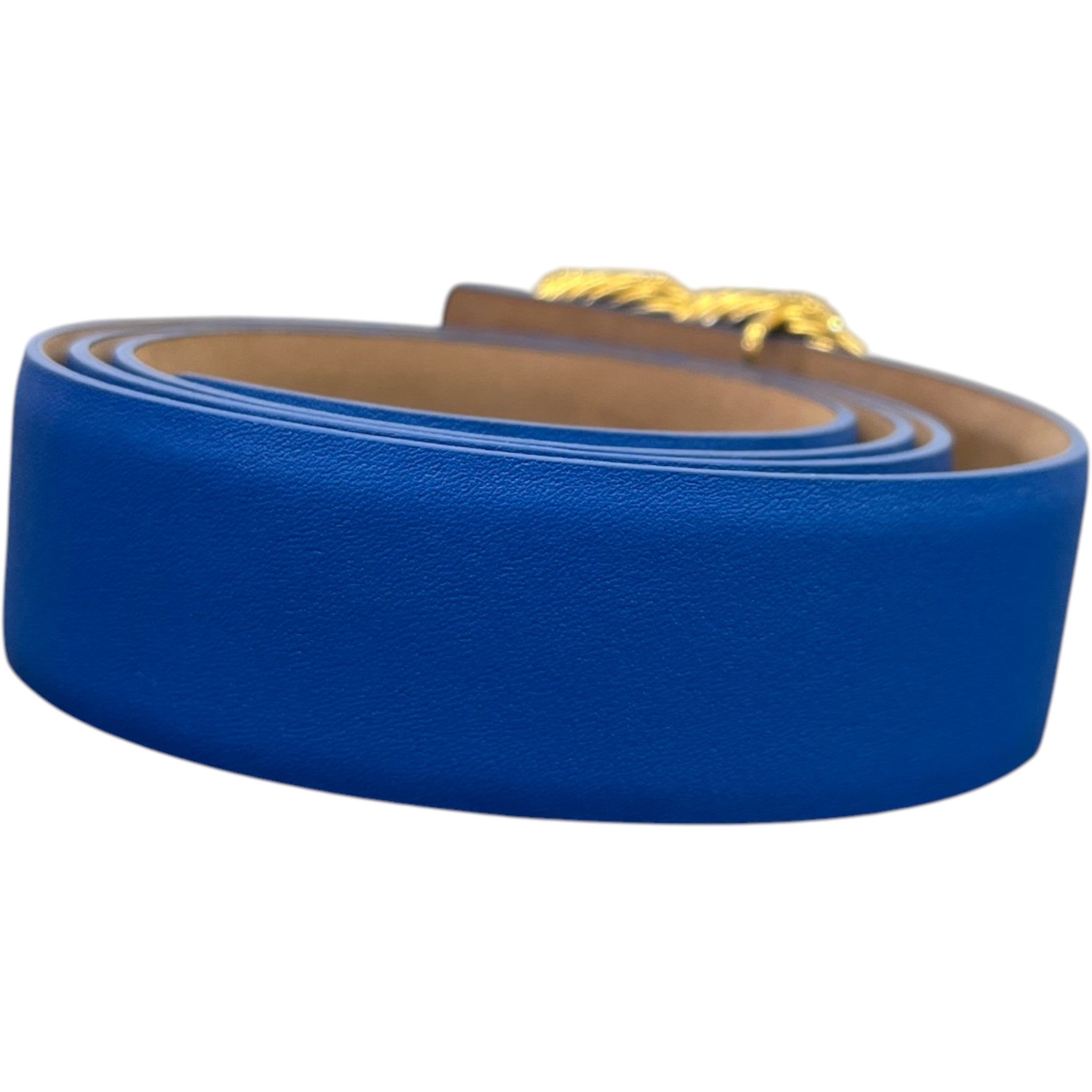 Women's Cc Logo Belt Blue Size 80CM / UK 8