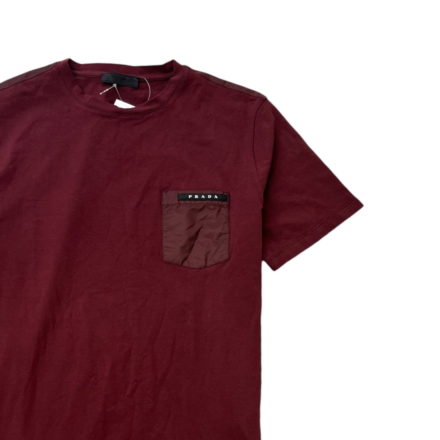 Men's Plaque Logo T-Shirt Burgundy Size M