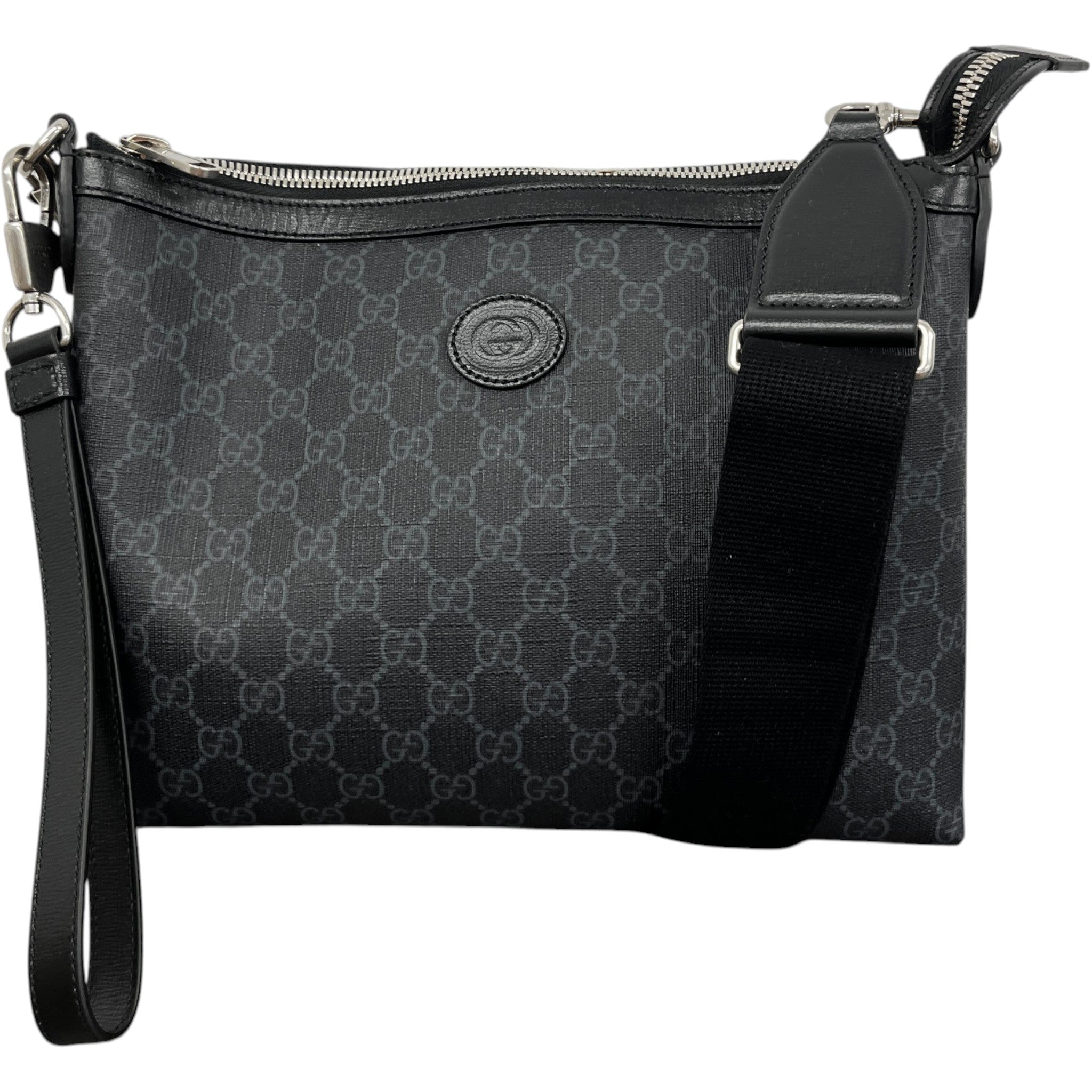 Men's Gg Supreme Crossbody Bag Black