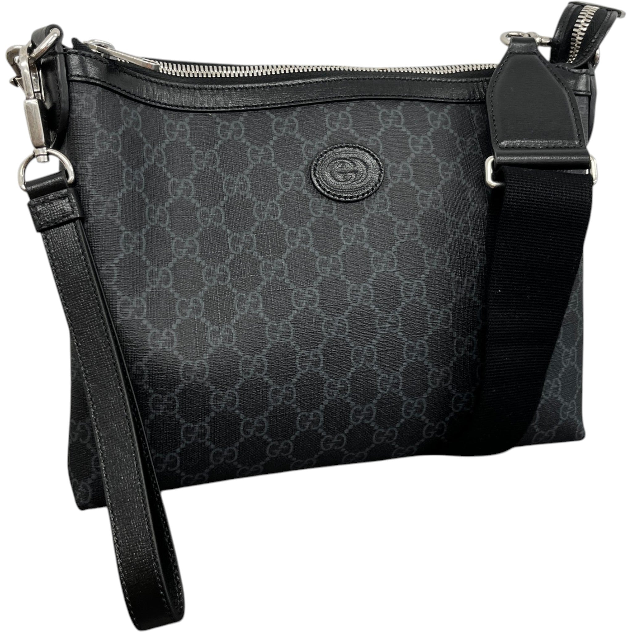 Men's Gg Supreme Crossbody Bag Black