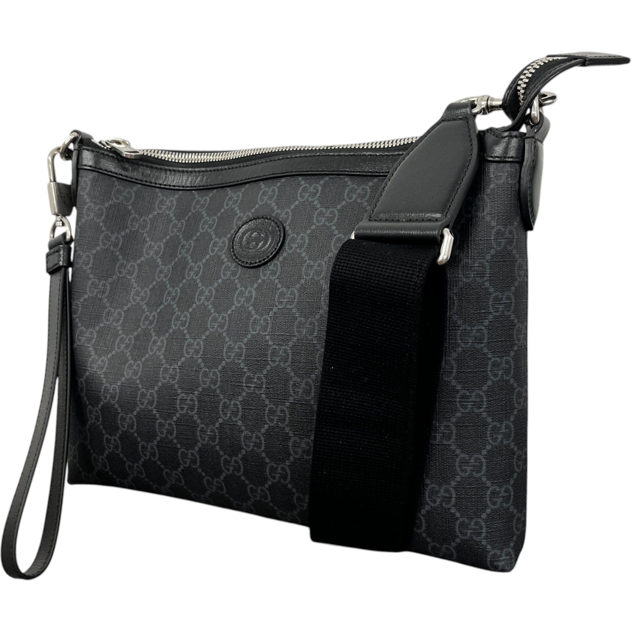 Men's Gg Supreme Crossbody Bag Black