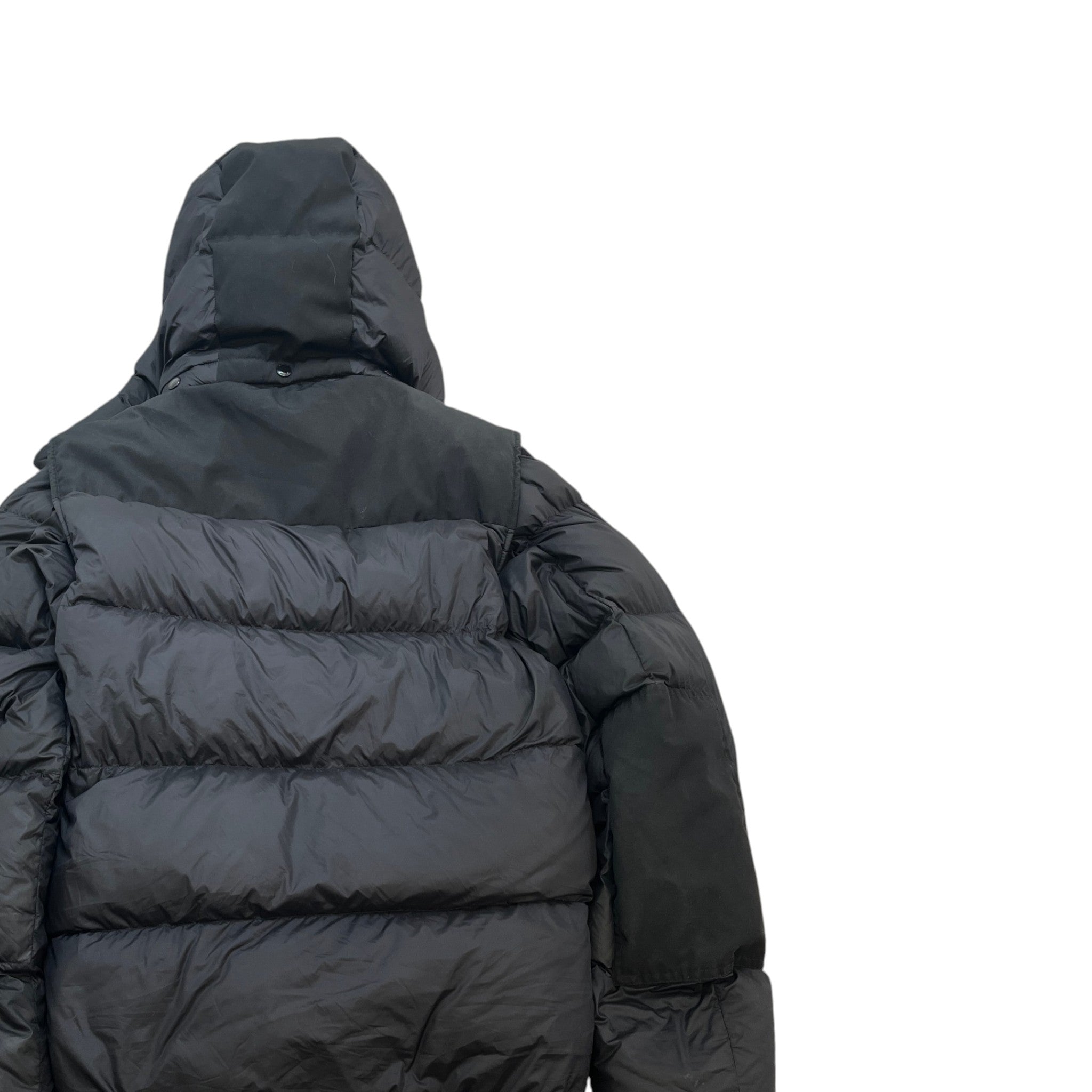 Men's Detachable Sleeve Down Jacket Black Size S