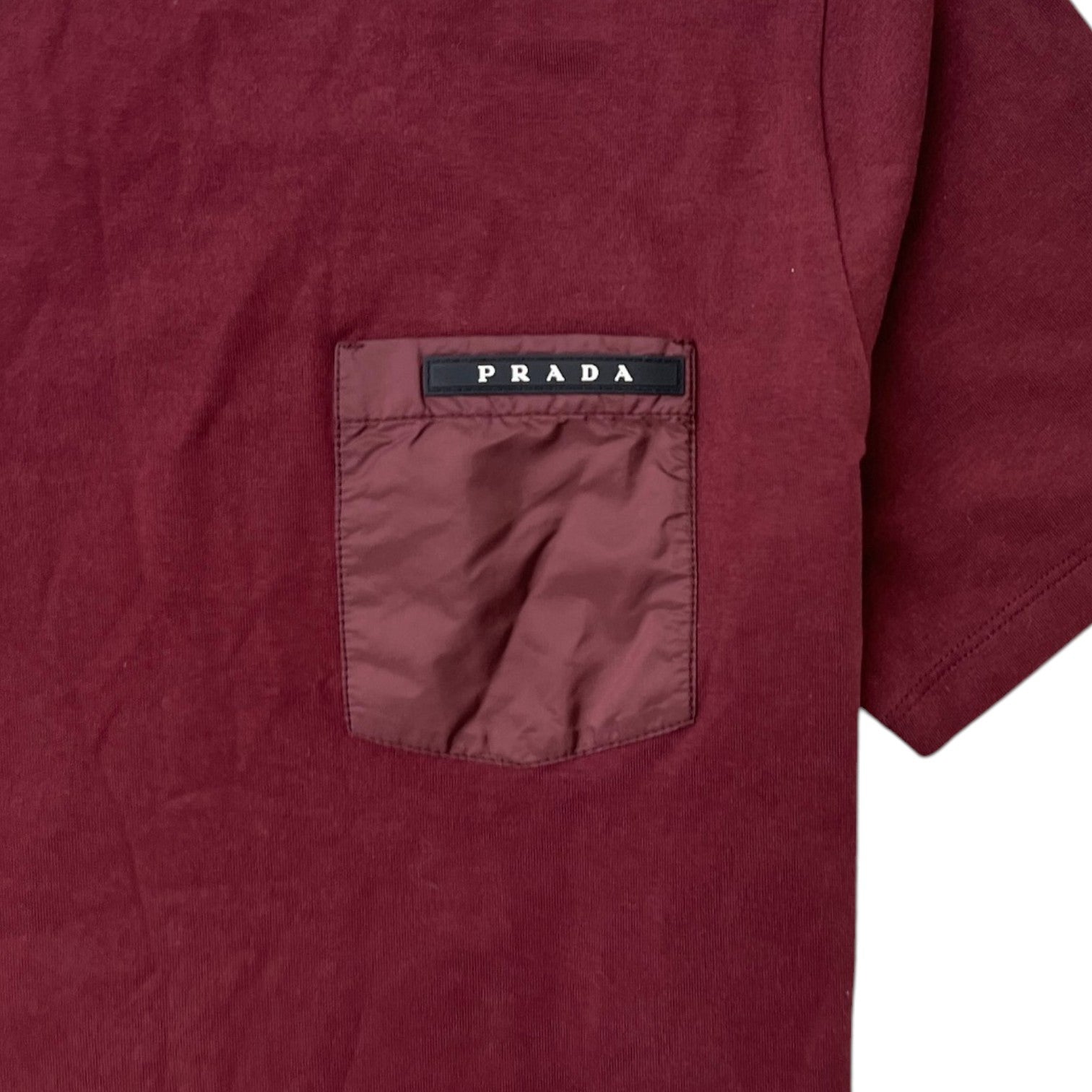 Men's Plaque Logo T-Shirt Burgundy Size M