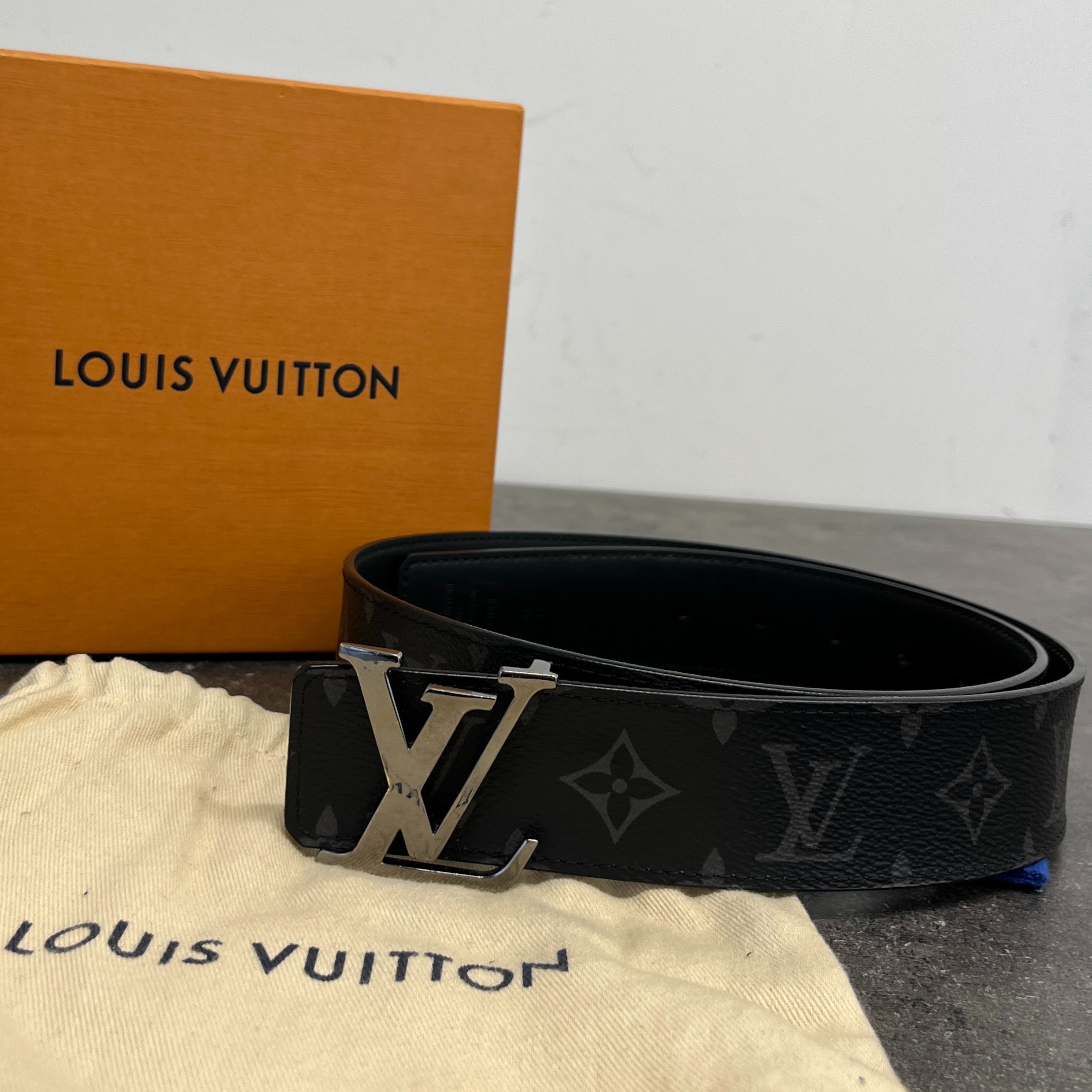 Men's Monogram Eclipse Reversible Belt Black Size Waist 28"