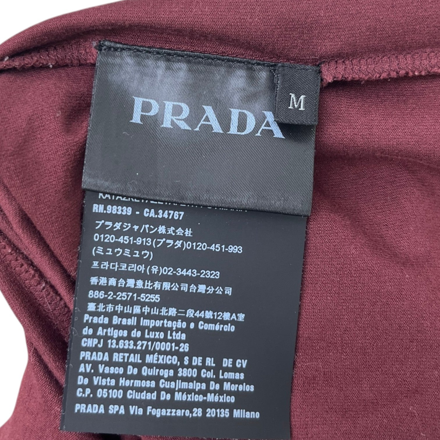 Men's Plaque Logo T-Shirt Burgundy Size M