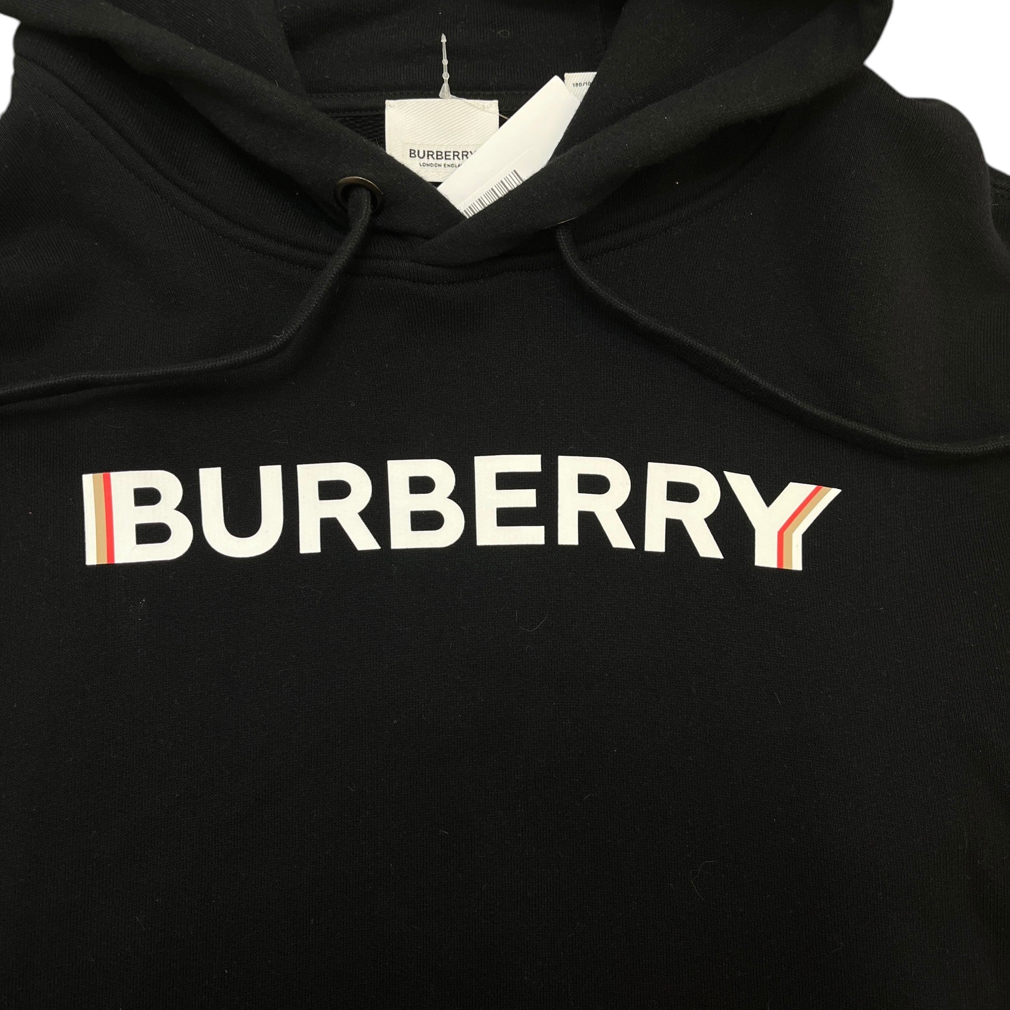 Men's Logo Print Hoodie Black Size L