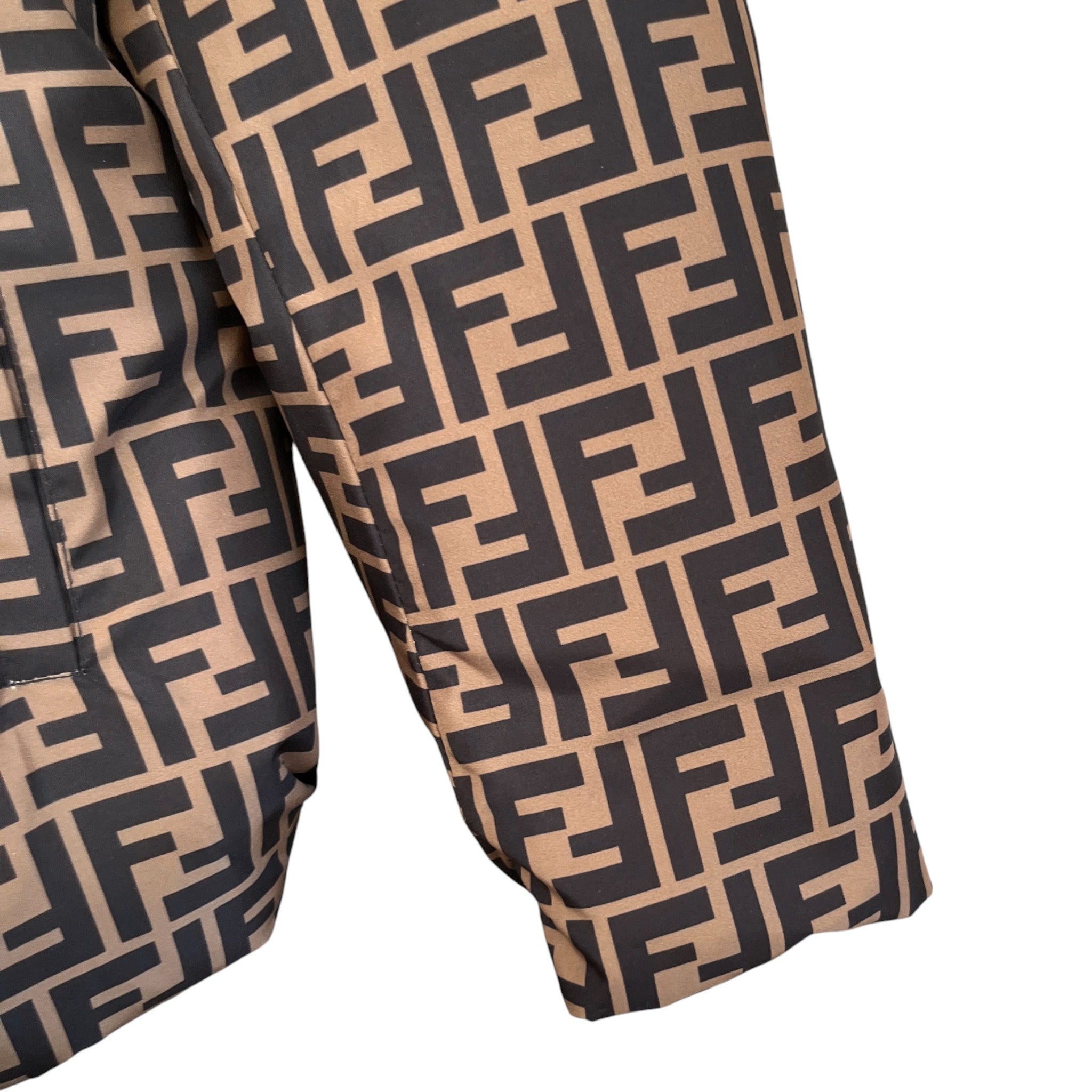 Men's Reversible Ff Zucca Down Jacket Gold Size IT 48 / M