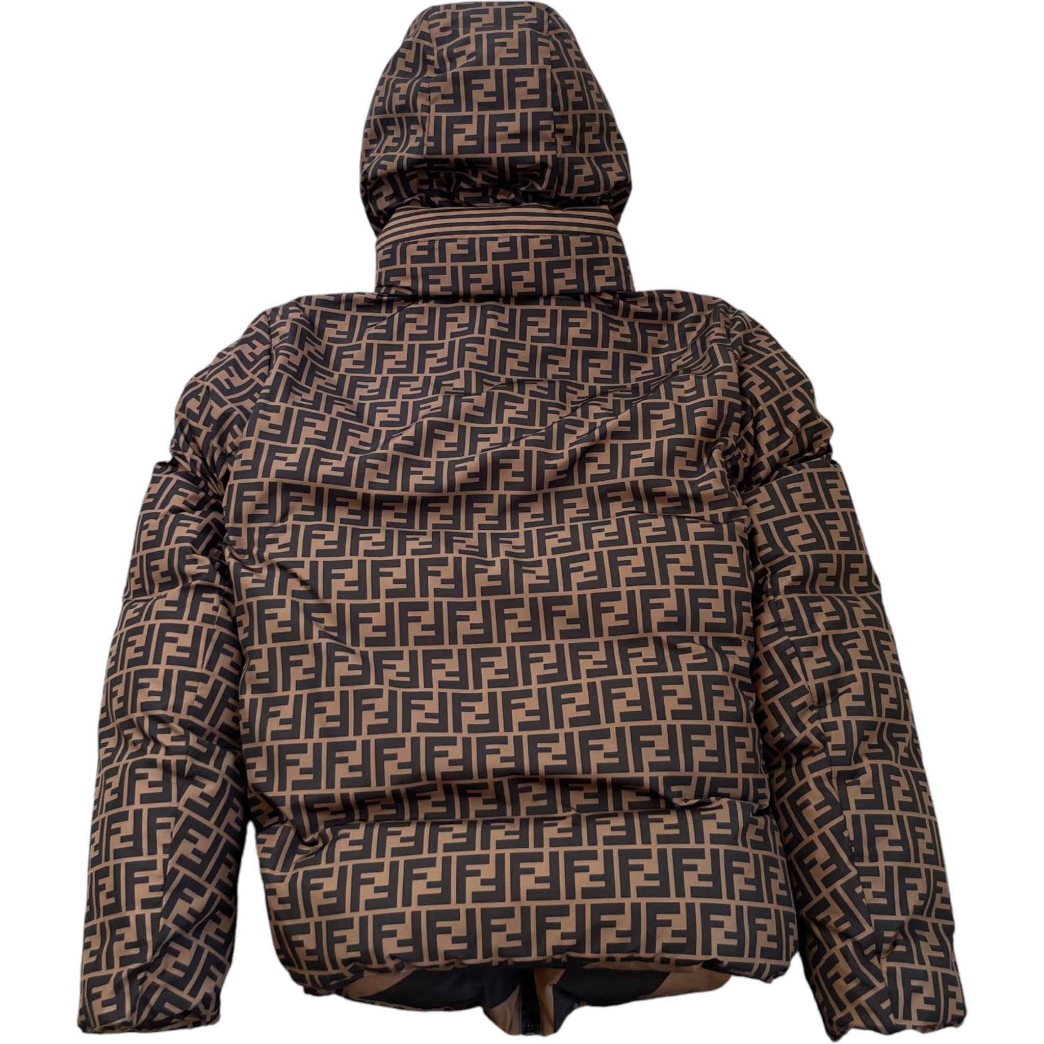 Men's Reversible Ff Zucca Down Jacket Gold Size IT 48 / M