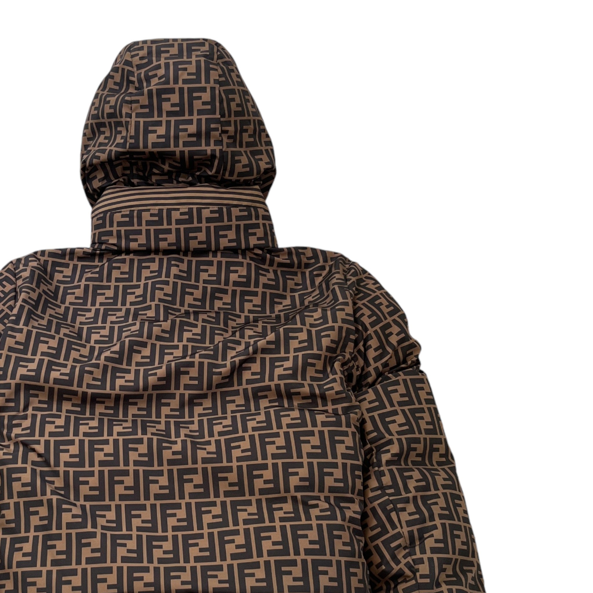 Men's Reversible Ff Zucca Down Jacket Gold Size IT 48 / M