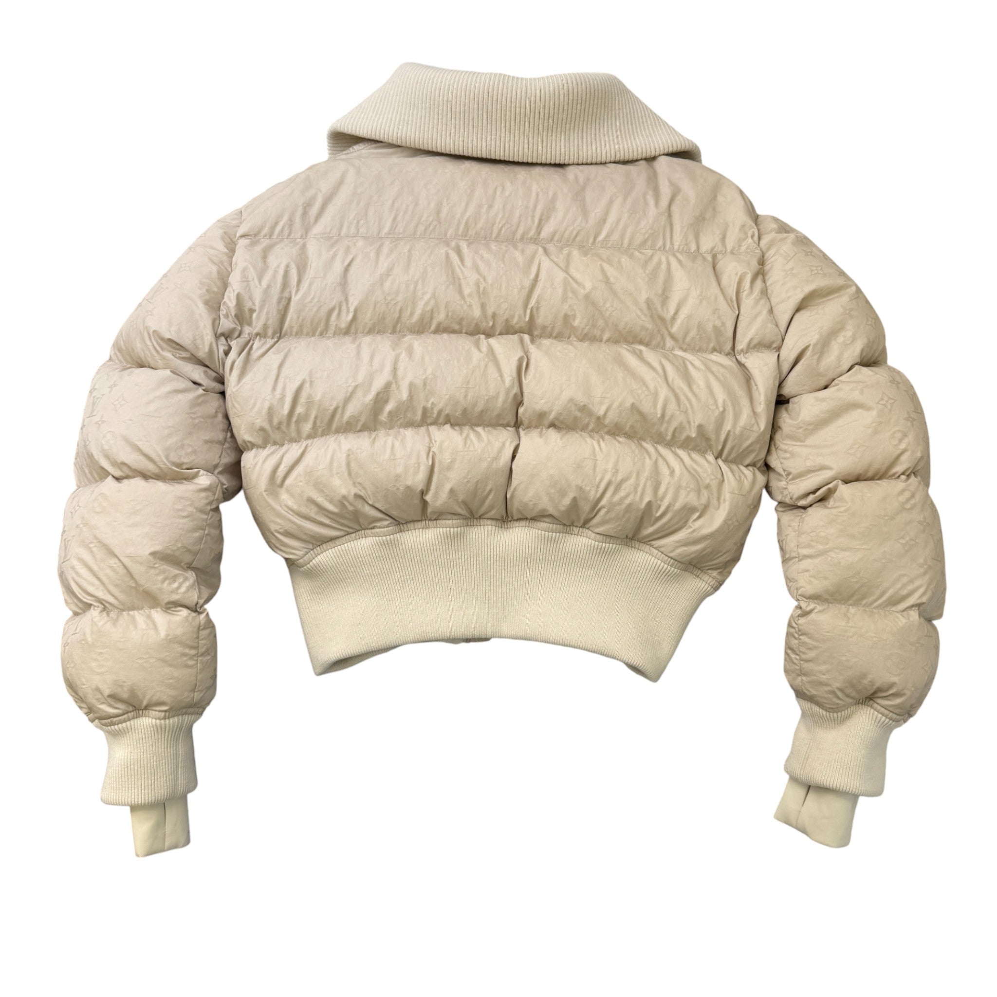 Women's Cropped Monogram Down Jacket Cream Size IT 36 / UK 4