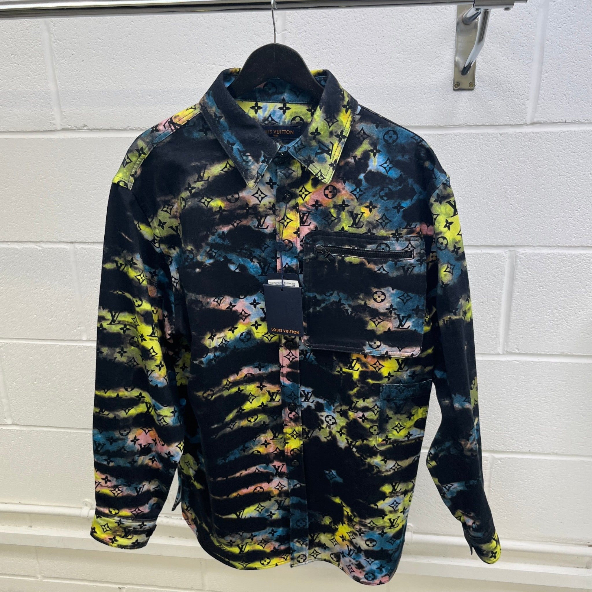 Men's Monogram Tie-Dye OverShirt Multi-Coloured Size L