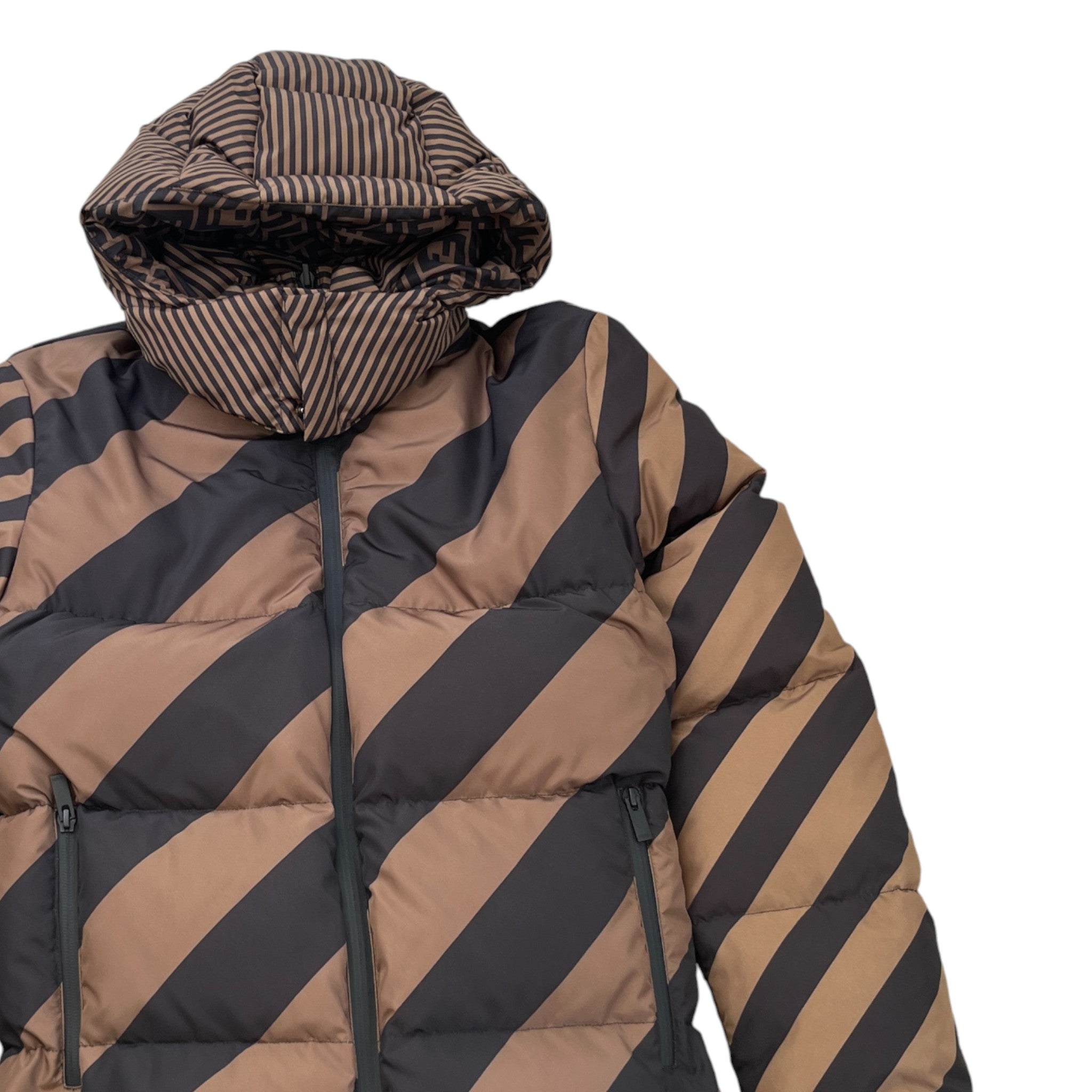 Men's Reversible Ff Zucca Down Jacket Gold Size IT 48 / M