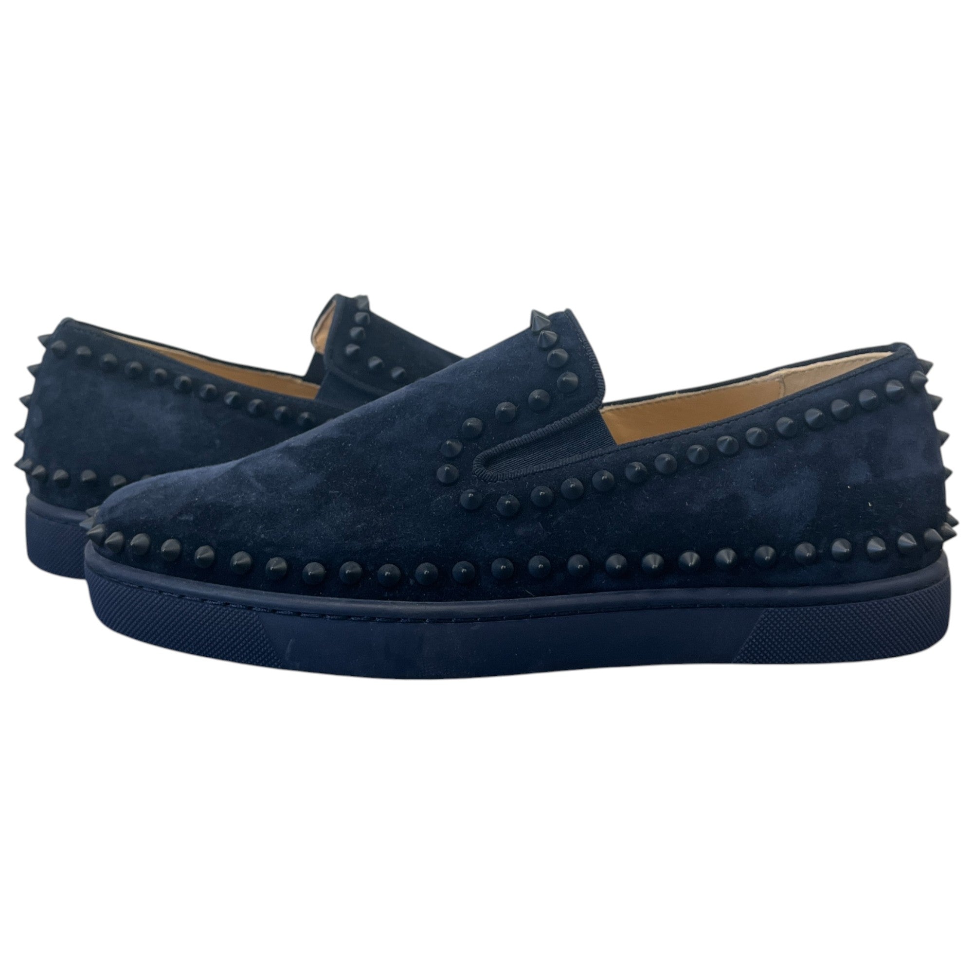 Men's Pik Boat Flat Veau Velour Loafers Navy Size EU 39 / UK 5