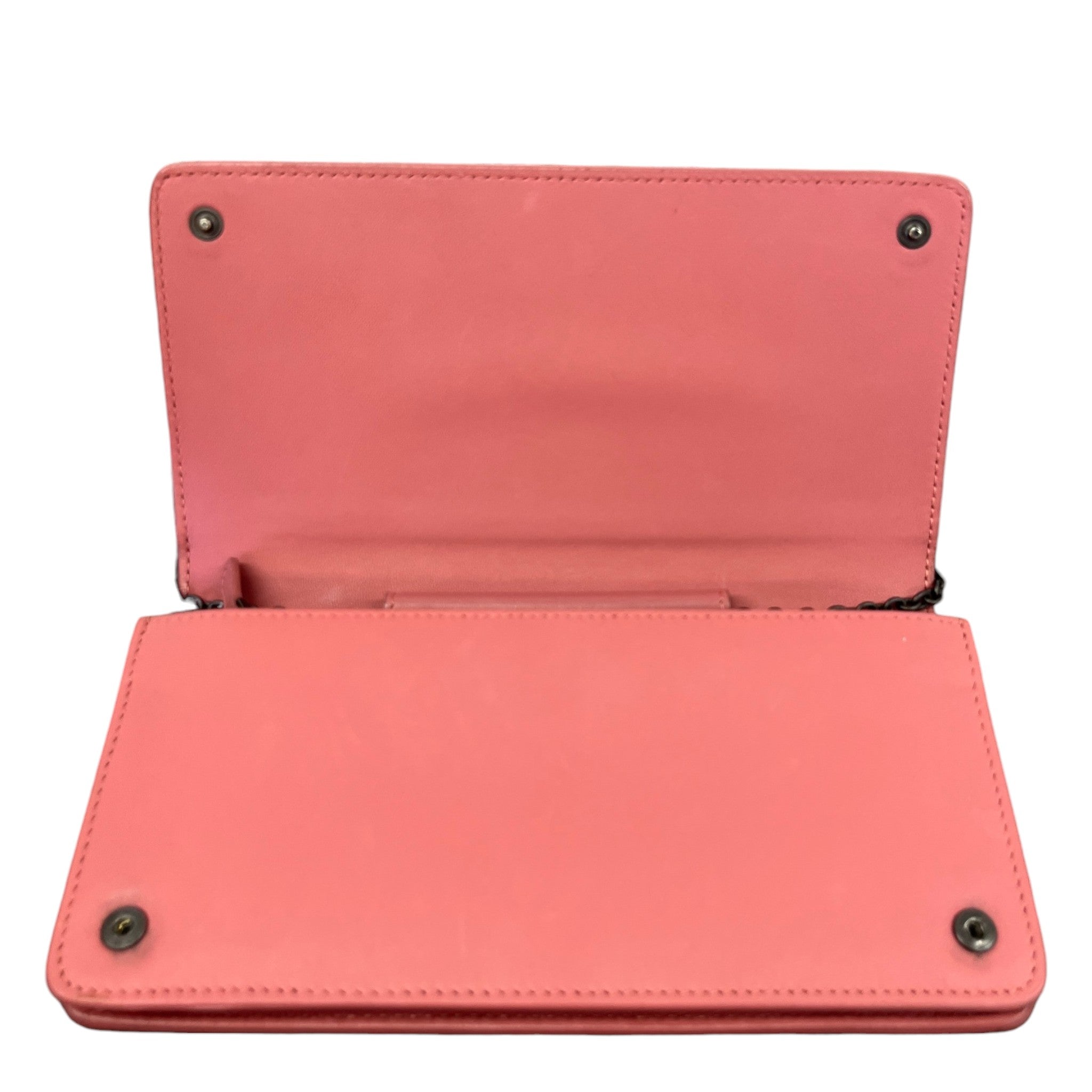Women's Intrecciato Woven Wallet On Chain Bag Pink