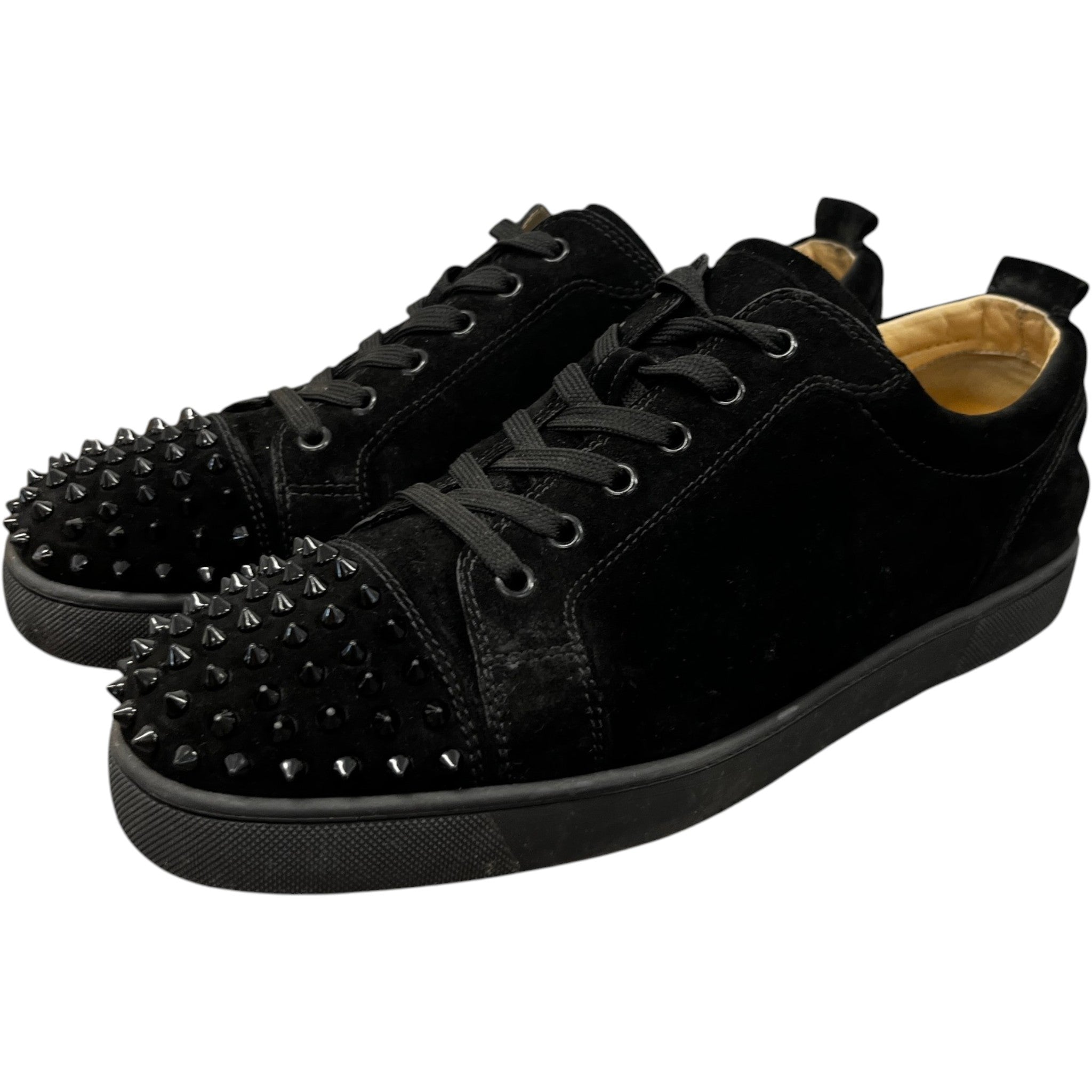 Men's Louis Spikes Flat Low Trainers Black Size EU 45.5 / UK 11.5