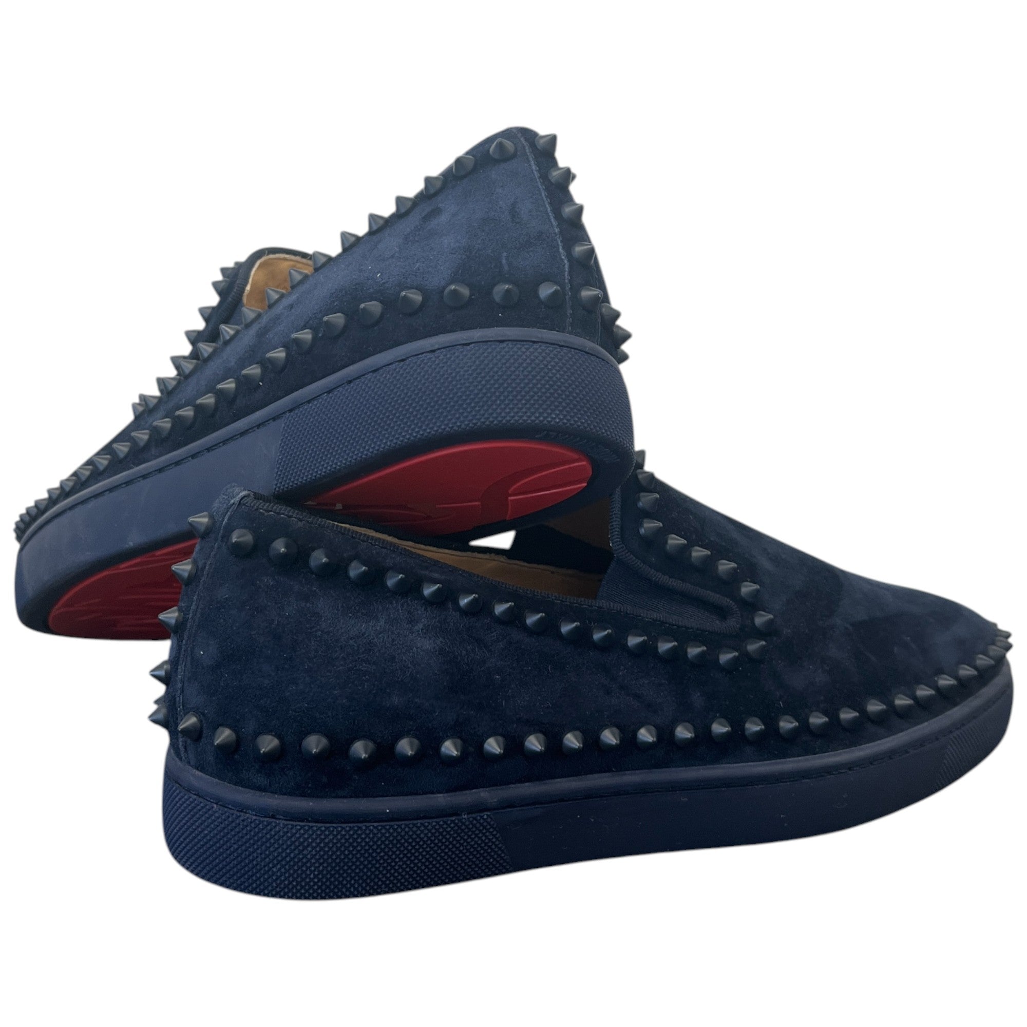 Men's Pik Boat Flat Veau Velour Loafers Navy Size EU 39 / UK 5