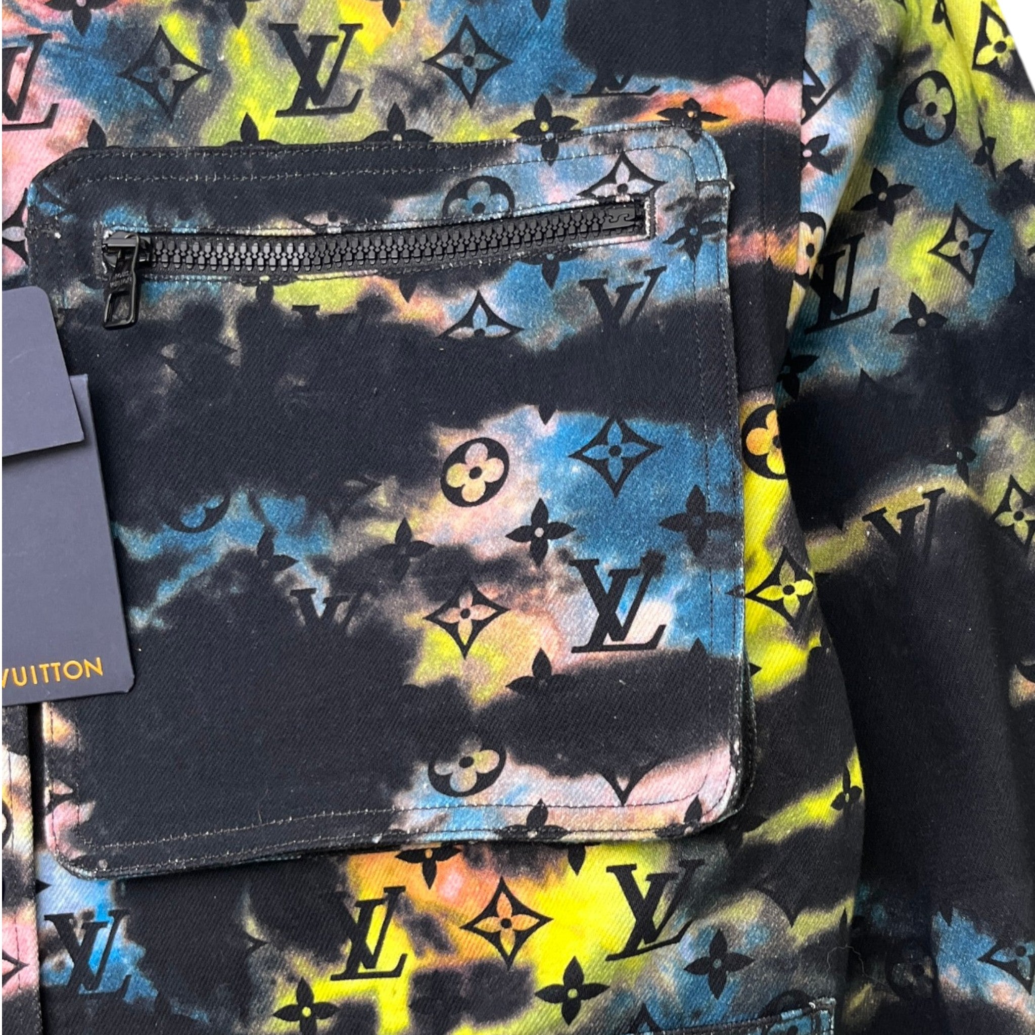 Men's Monogram Tie-Dye OverShirt Multi-Coloured Size L