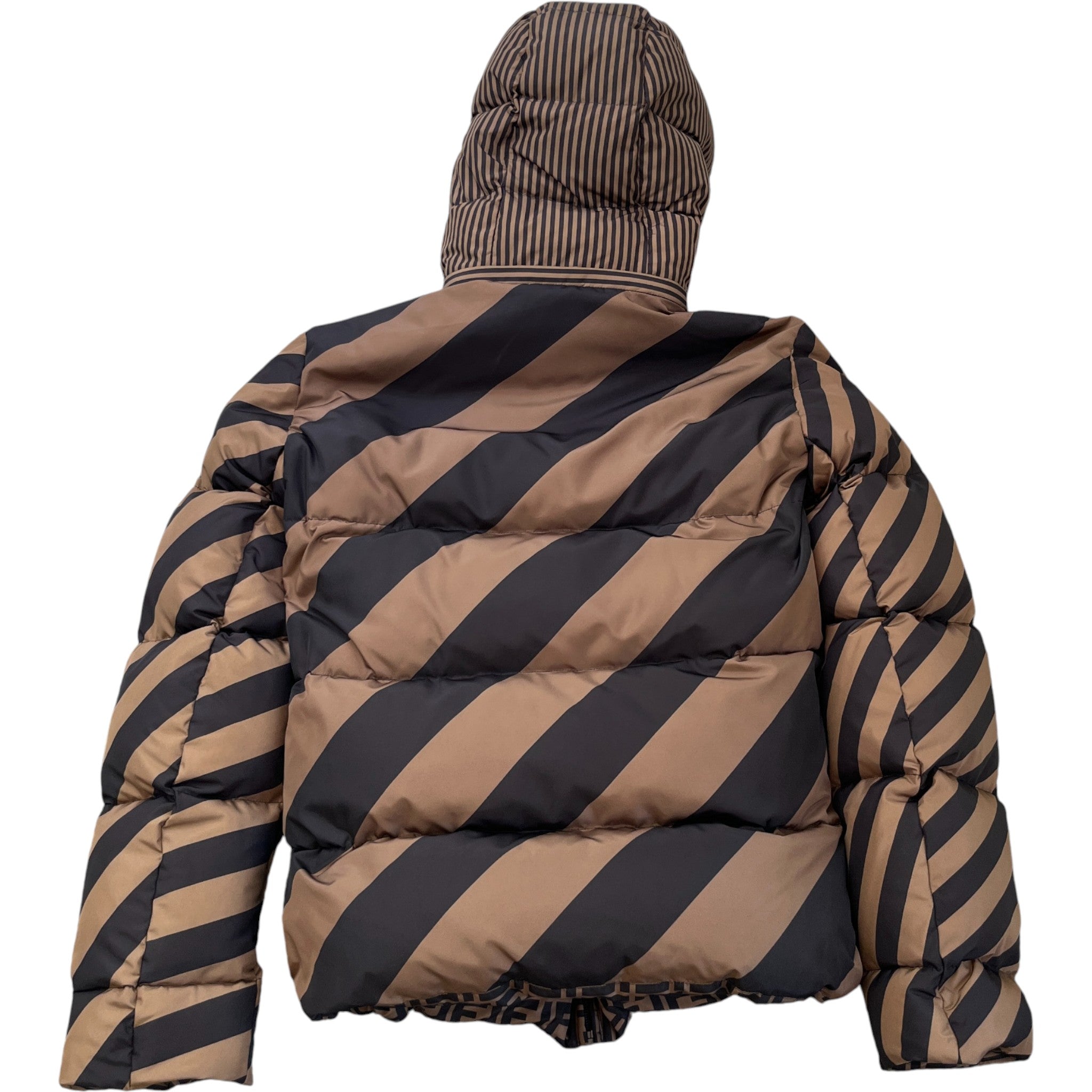 Men's Reversible Ff Zucca Down Jacket Gold Size IT 48 / M