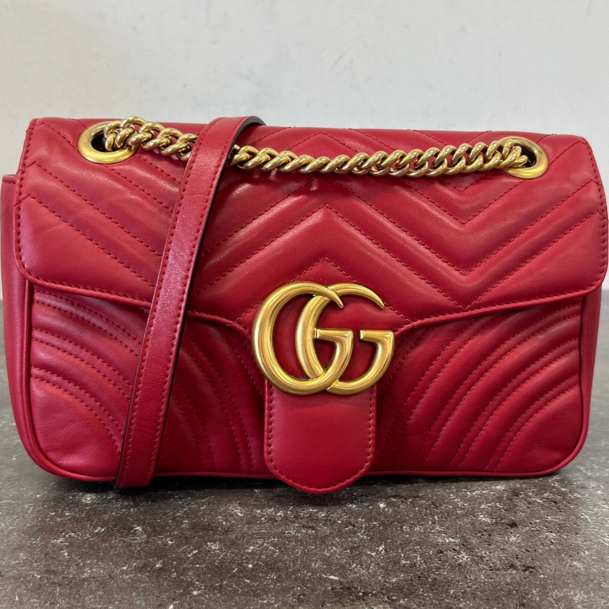 Women's Gg Marmont Small Bag Red