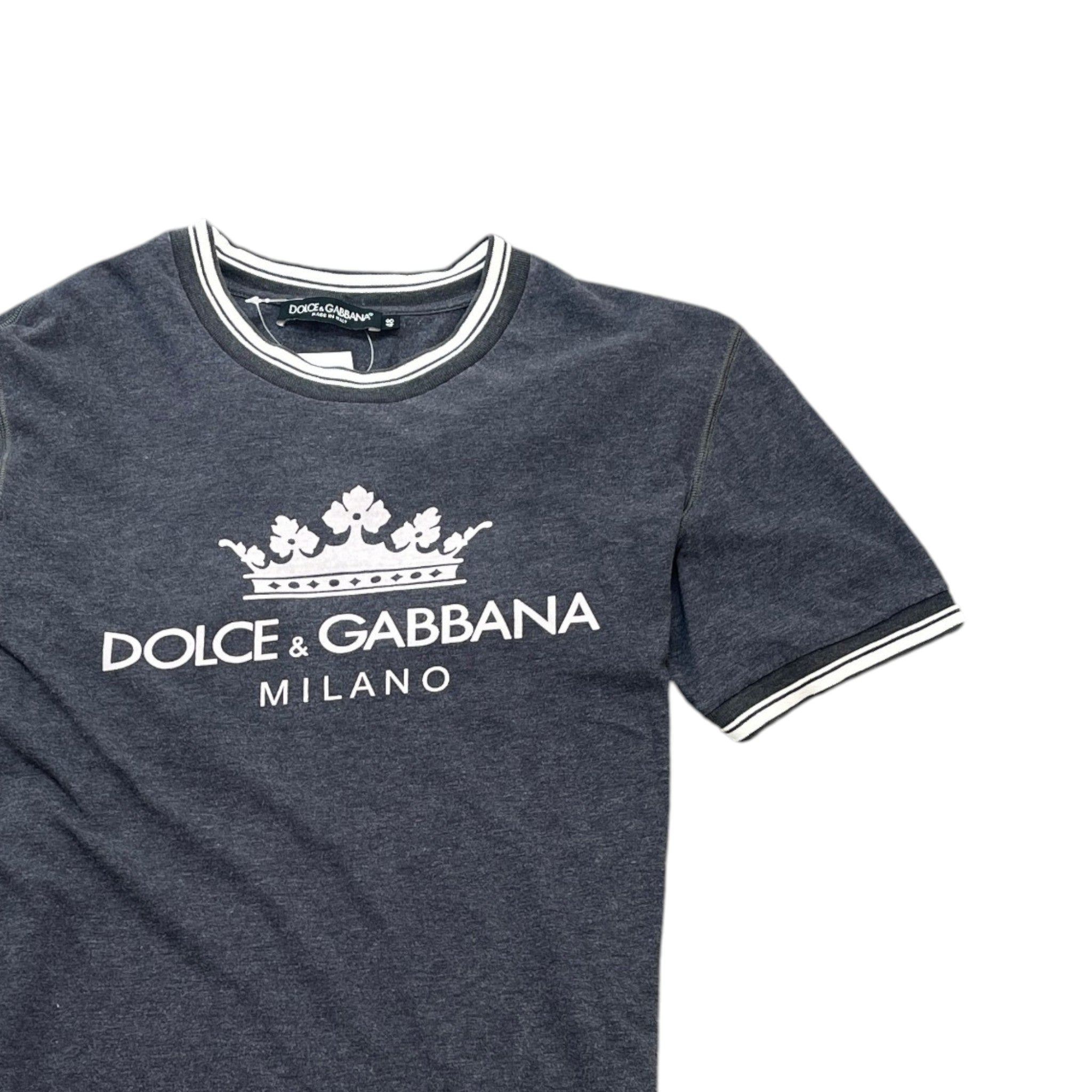 Men's Crown Logo Print T-Shirt Grey Size IT 48 / UK M