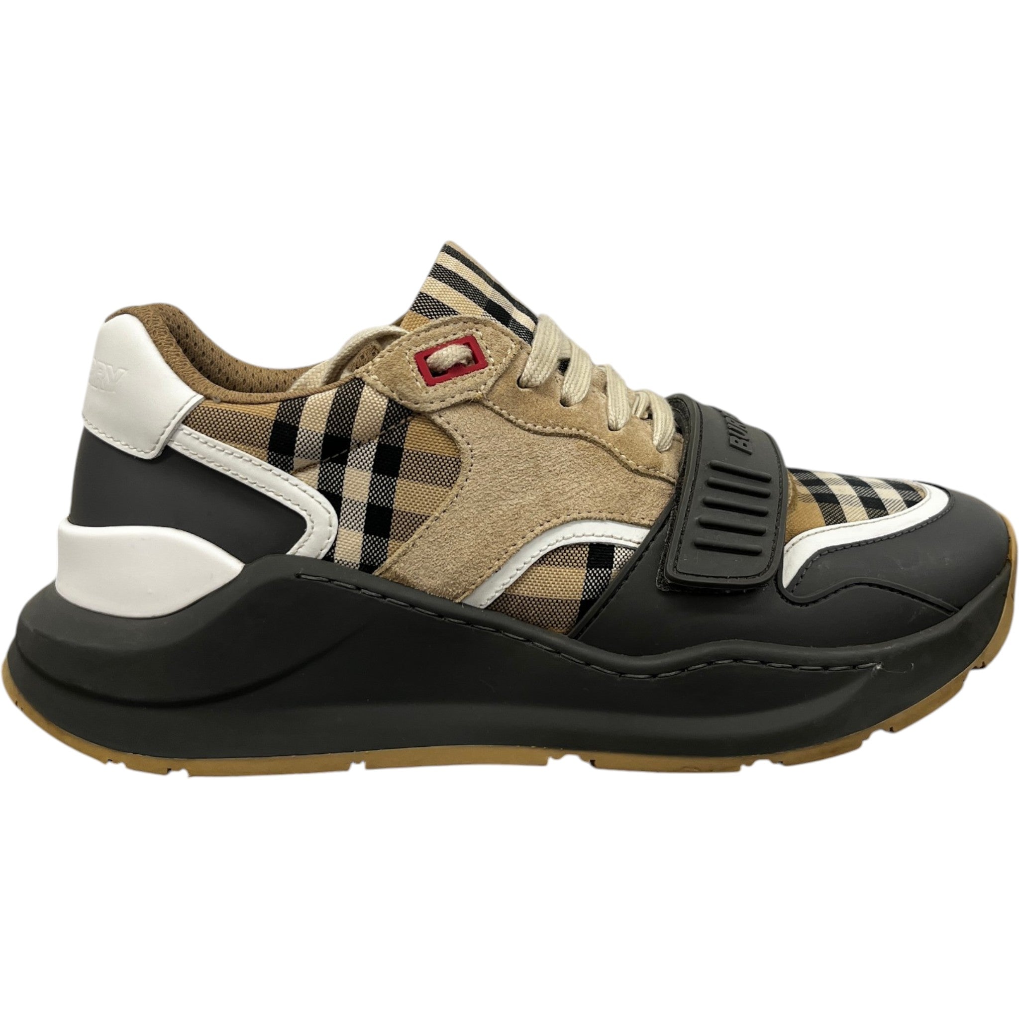 Men's Ramsey Check Low Trainers Beige Size EU 39 / UK 5