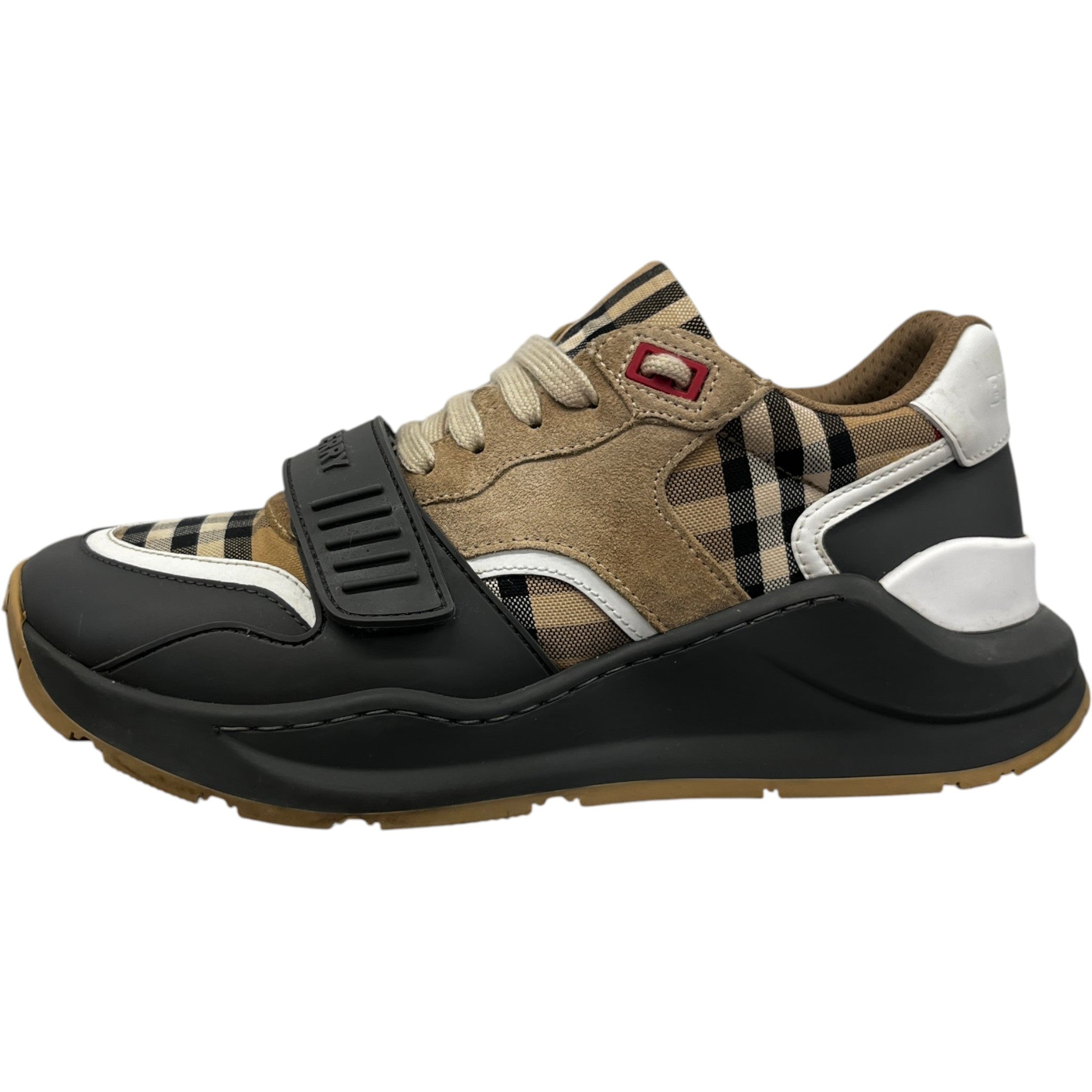 Men's Ramsey Check Low Trainers Beige Size EU 39 / UK 5