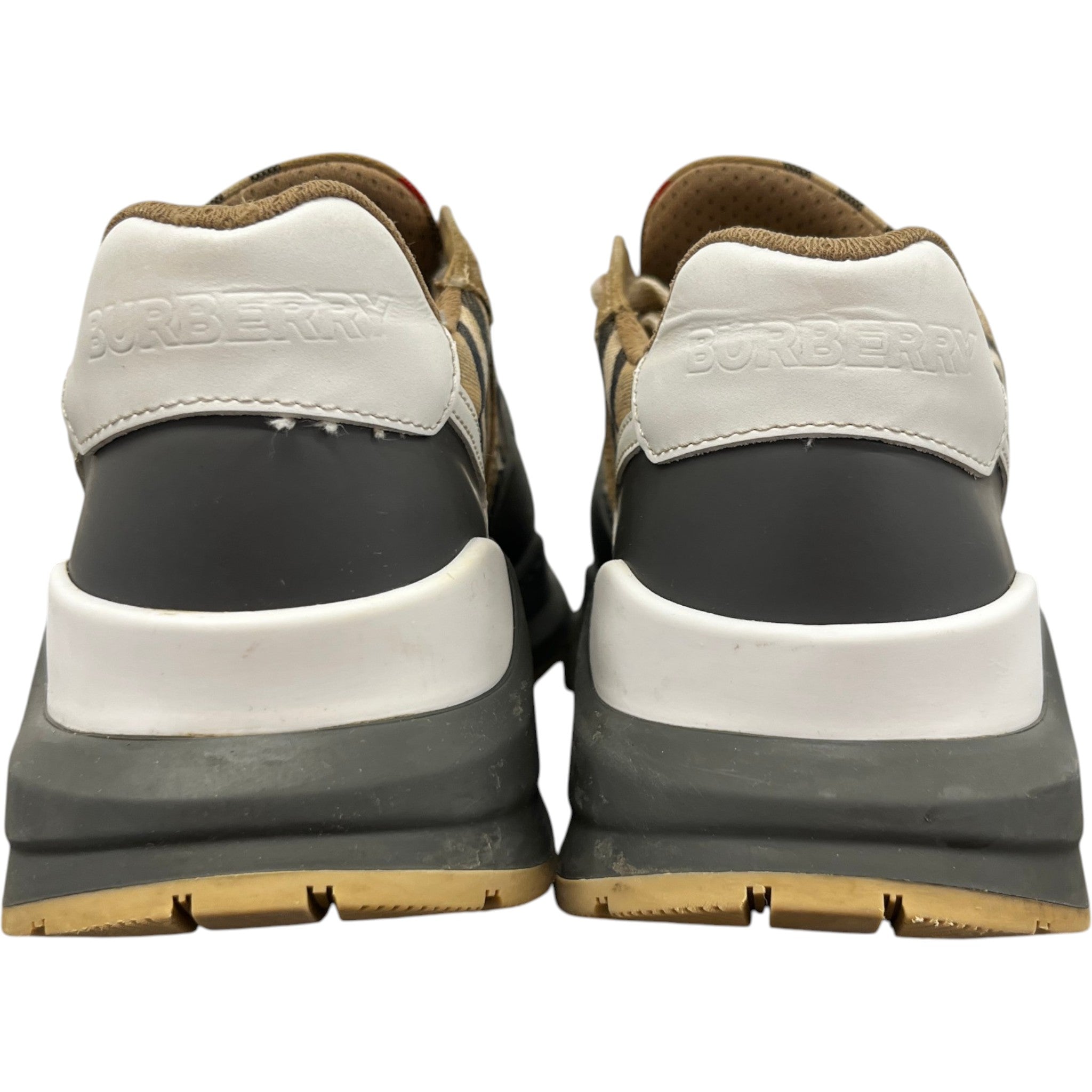 Men's Ramsey Check Low Trainers Beige Size EU 39 / UK 5