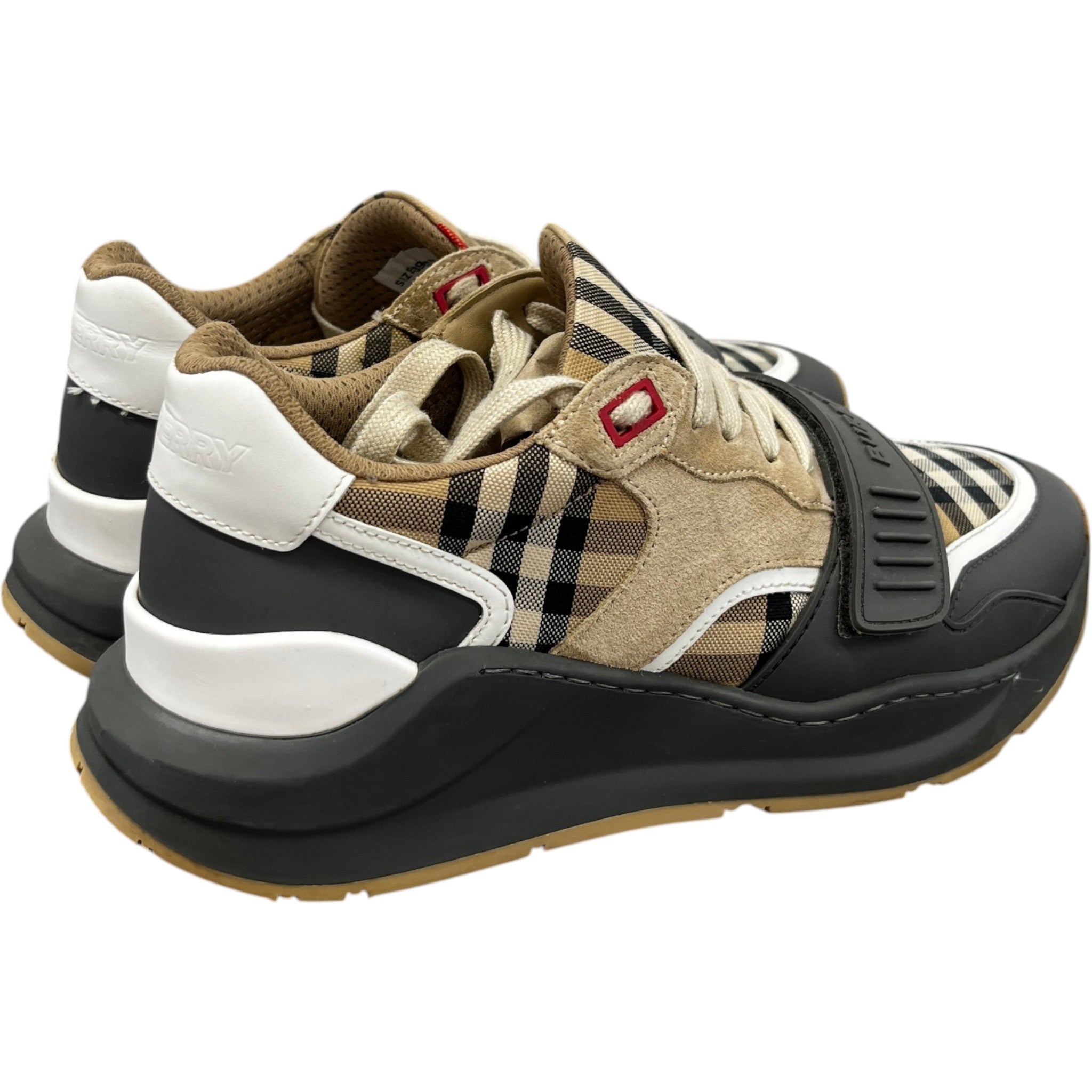 Men's Ramsey Check Low Trainers Beige Size EU 39 / UK 5