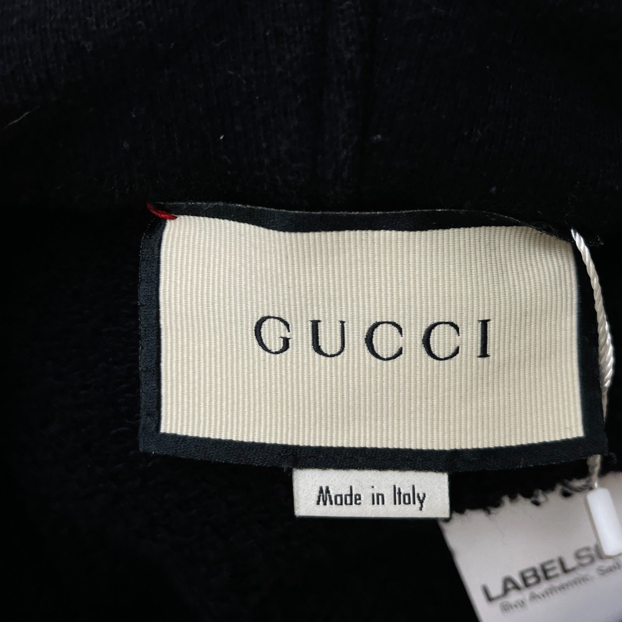 Men's Logo Print Distressed Hoodie Black Size M