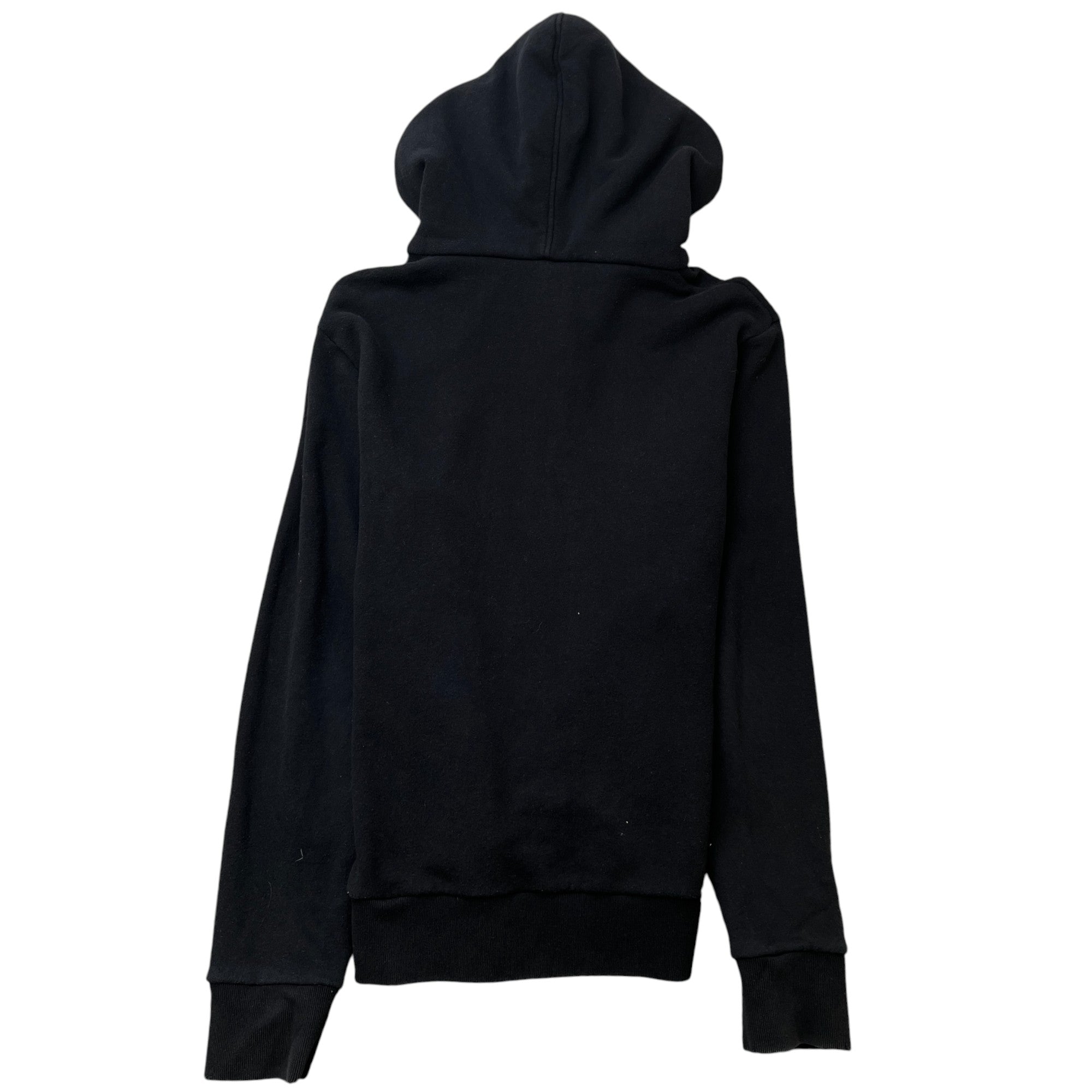 Men's Logo Print Distressed Hoodie Black Size M