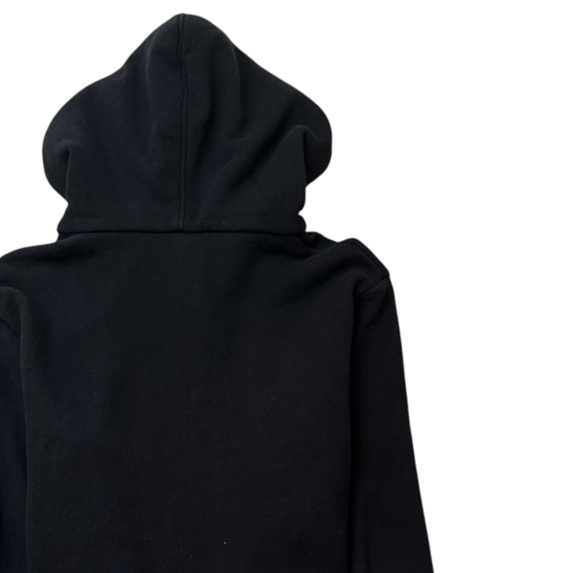 Men's Logo Print Distressed Hoodie Black Size M