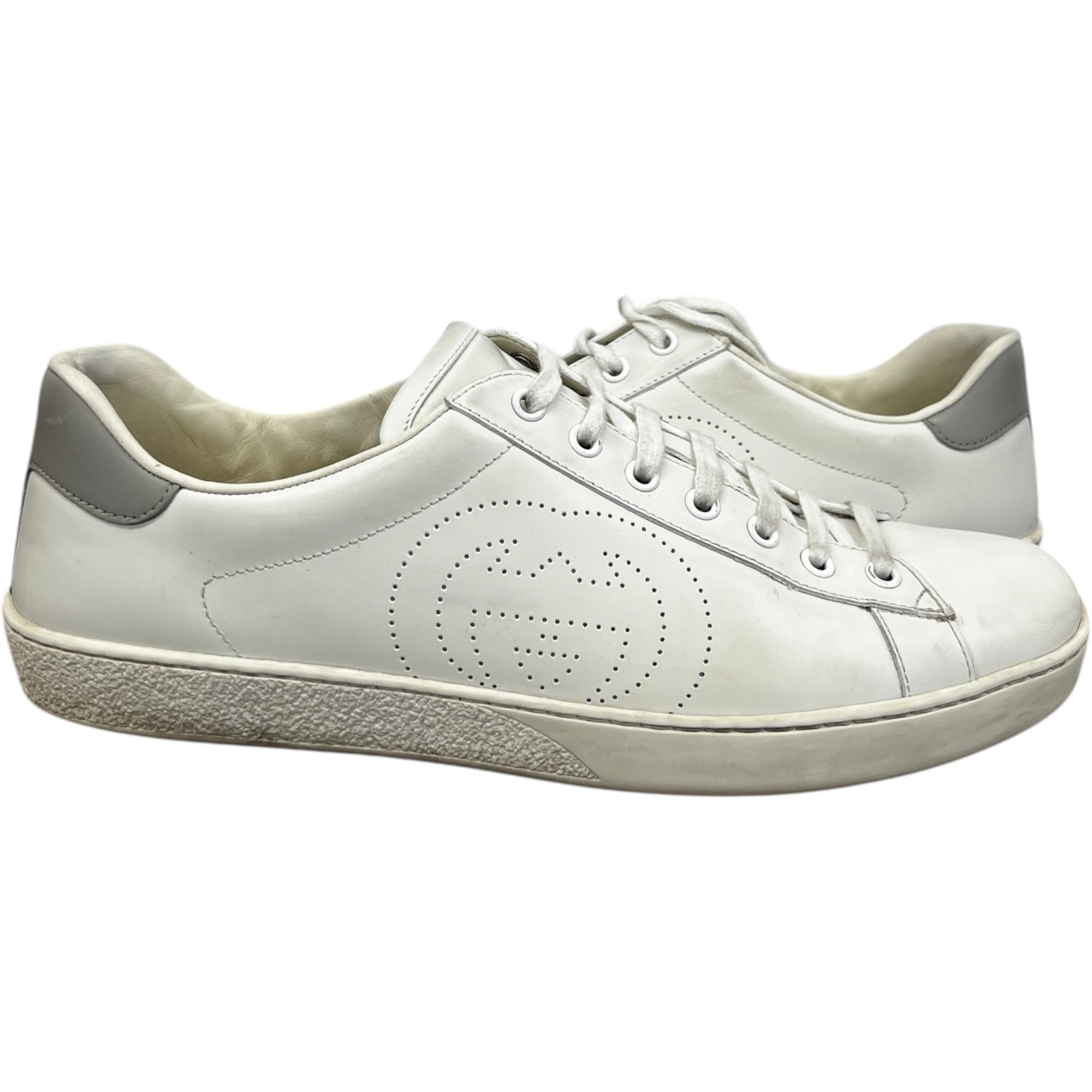 Men's Ace Perforated Interlocking G Low Trainers Cream Size EU 43.5 / UK 9.5