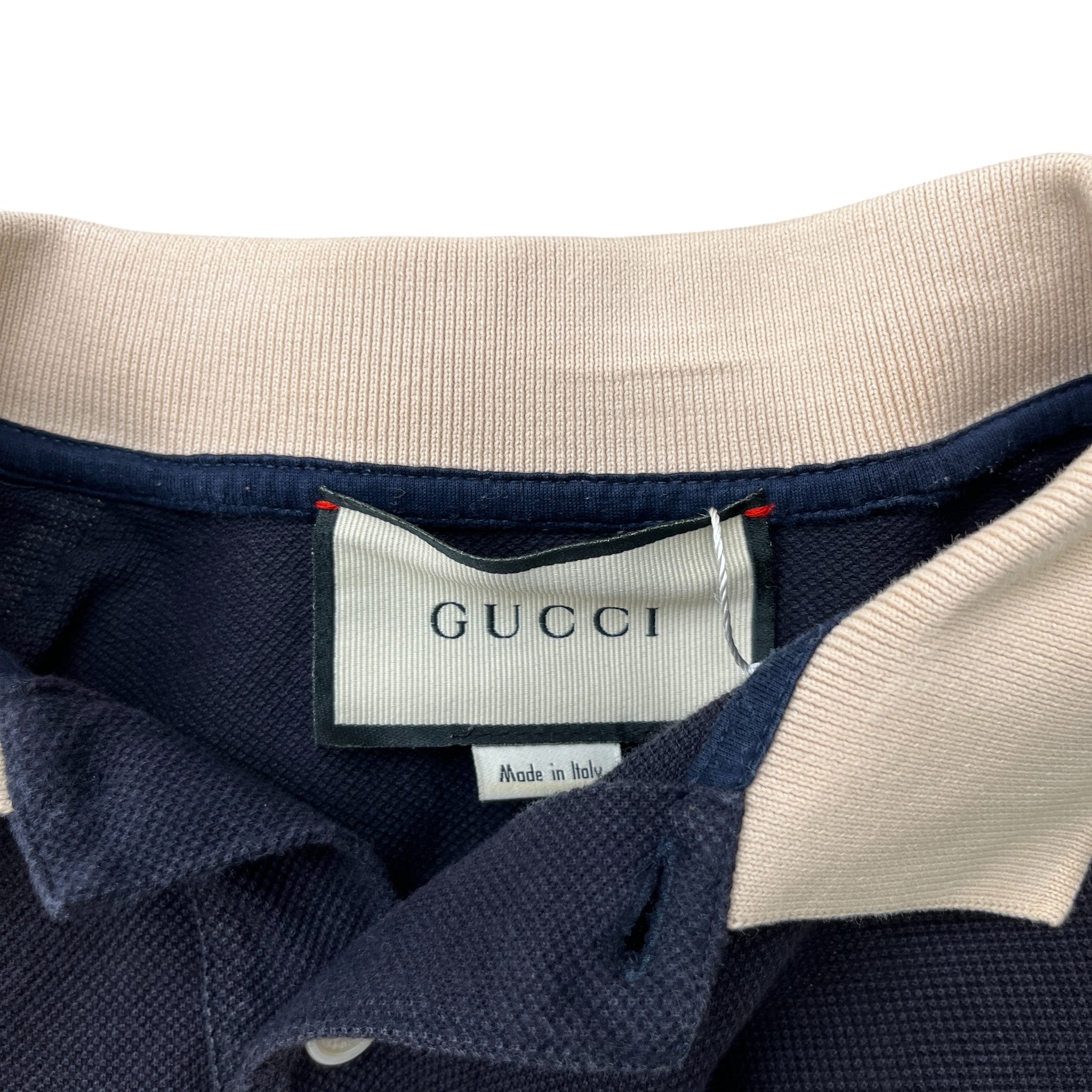 Men's Gg Tape Logo T-Shirt Navy Size L