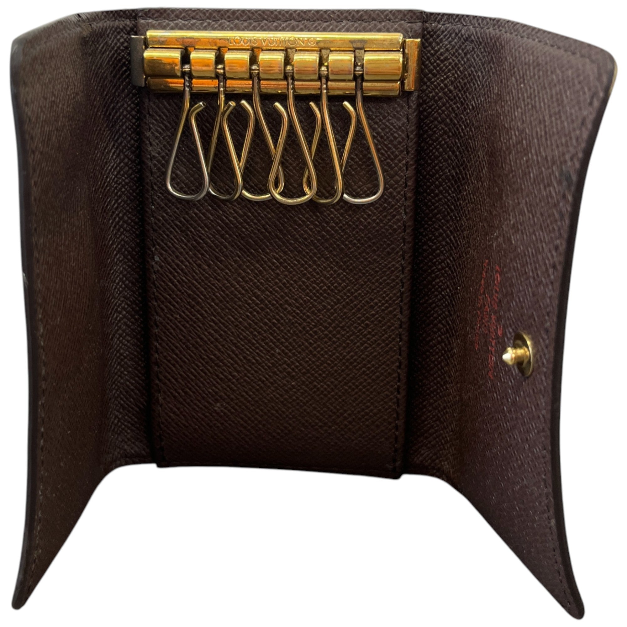 Men's Damier Ebene Multicles 6 Key Holder Wallet Brown