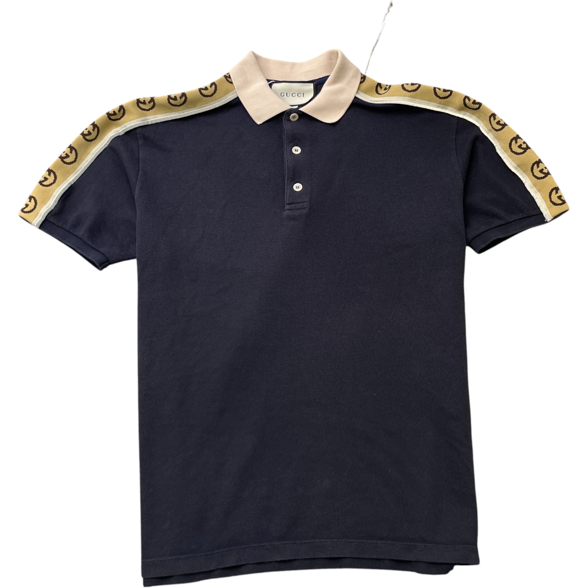 Men's Gg Tape Logo T-Shirt Navy Size L