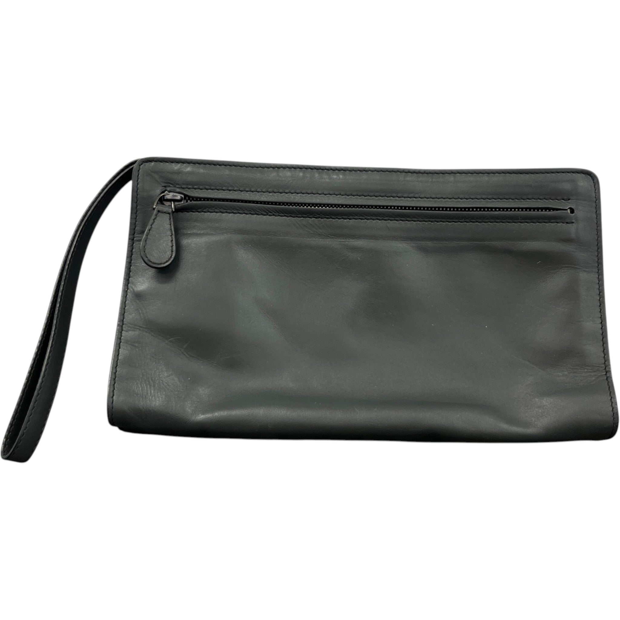 Men's Intrecciato Woven Clutch Charcoal
