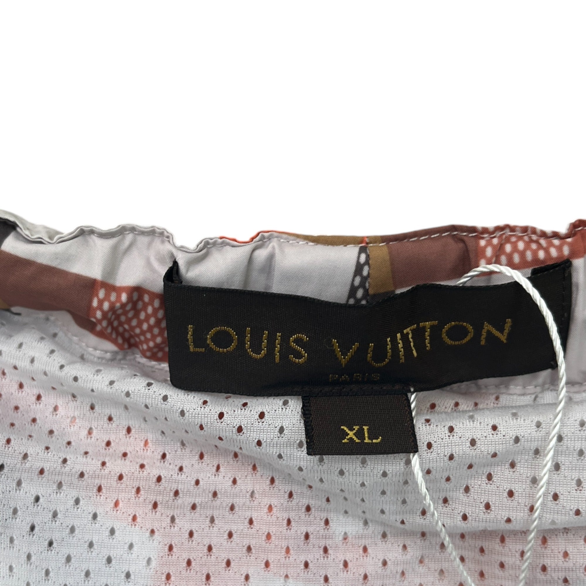 Men's Damier Swim Shorts Orange Size XL