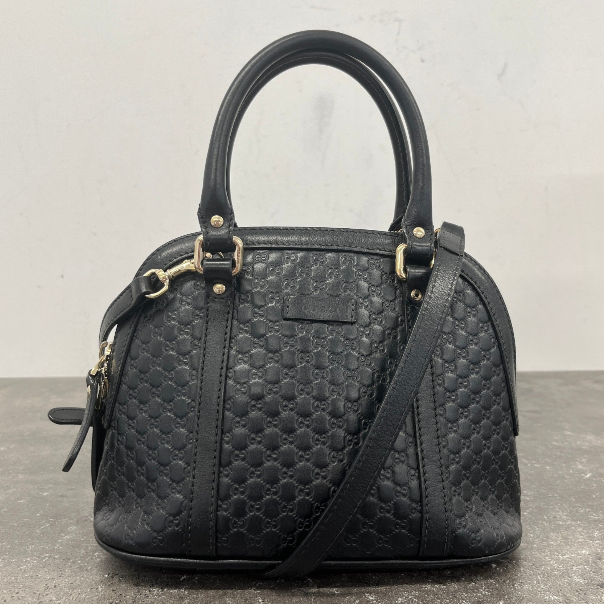 Women's Microguccissima Dome Bag Black