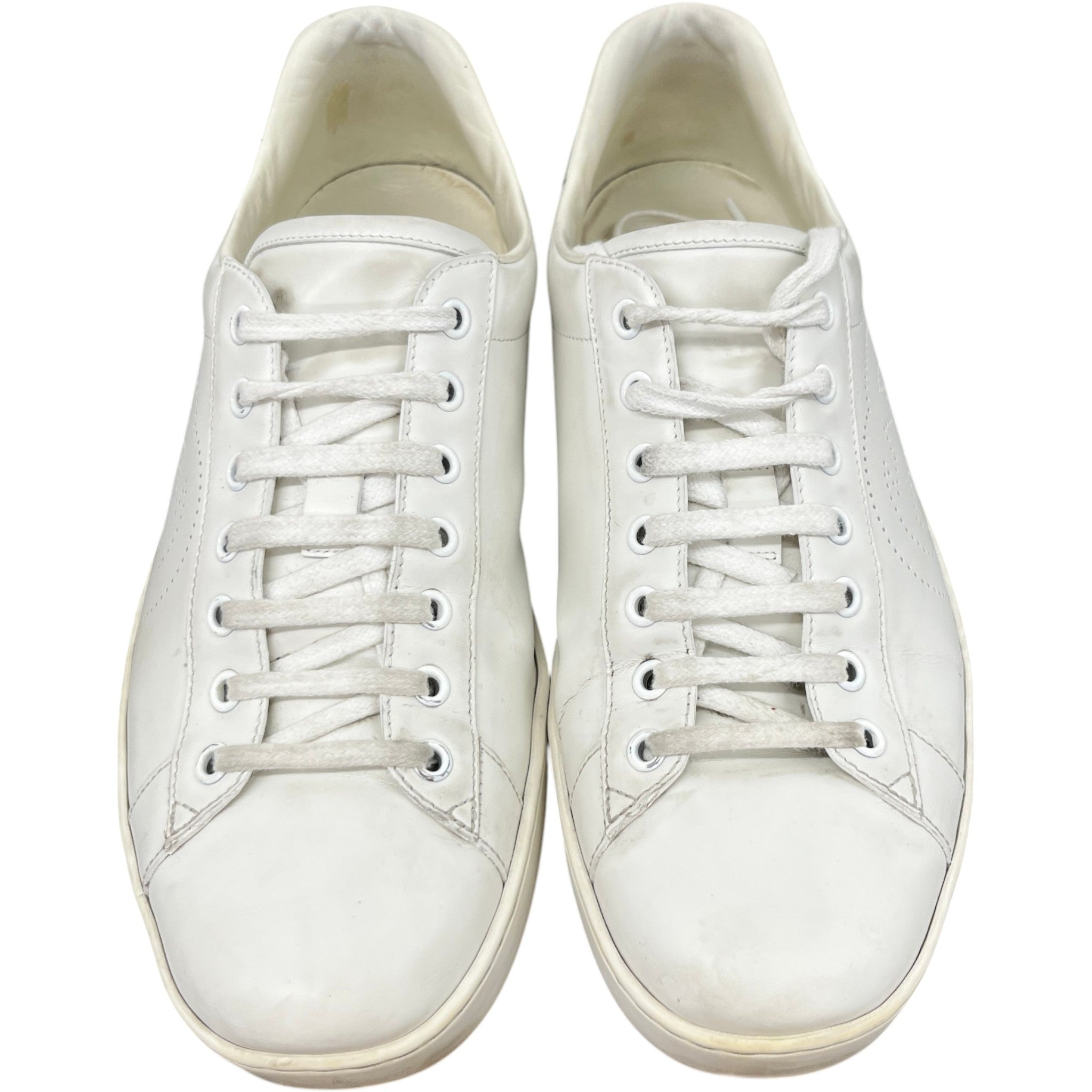Men's Ace Perforated Interlocking G Low Trainers Cream Size EU 43.5 / UK 9.5