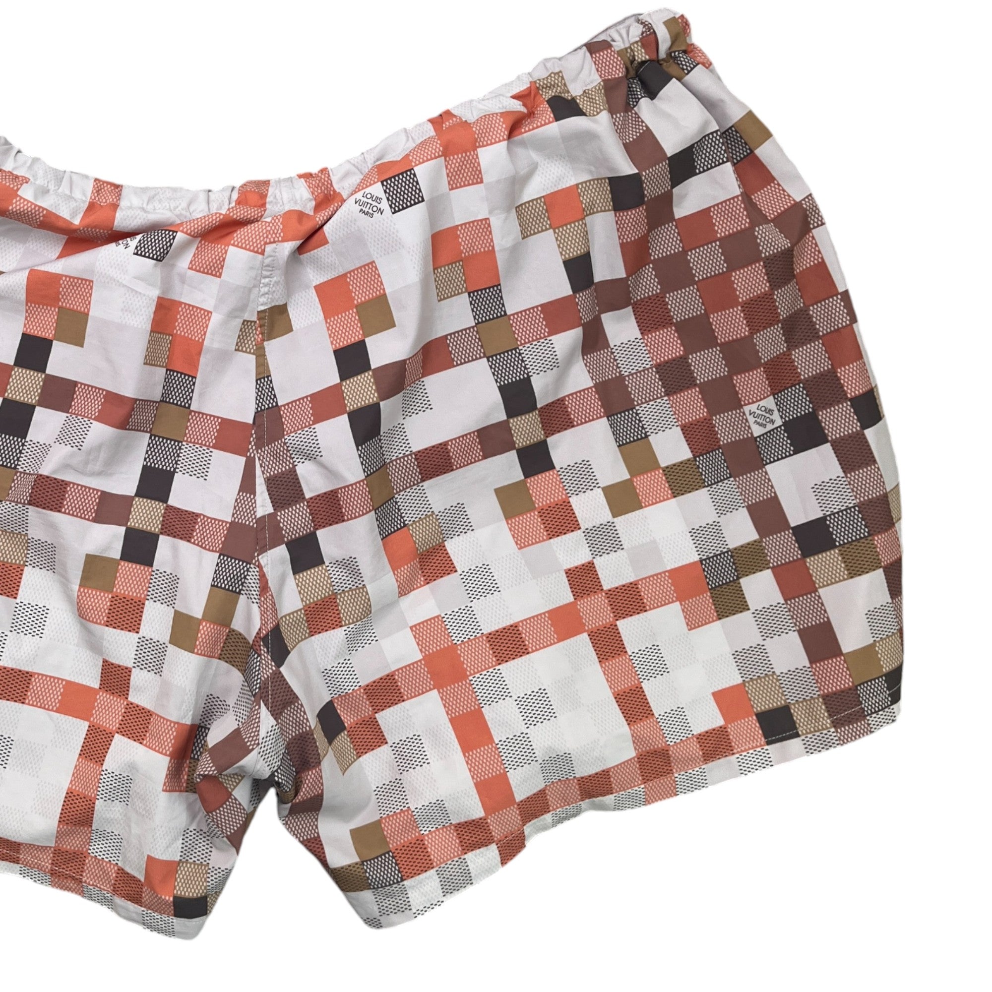 Men's Damier Swim Shorts Orange Size XL