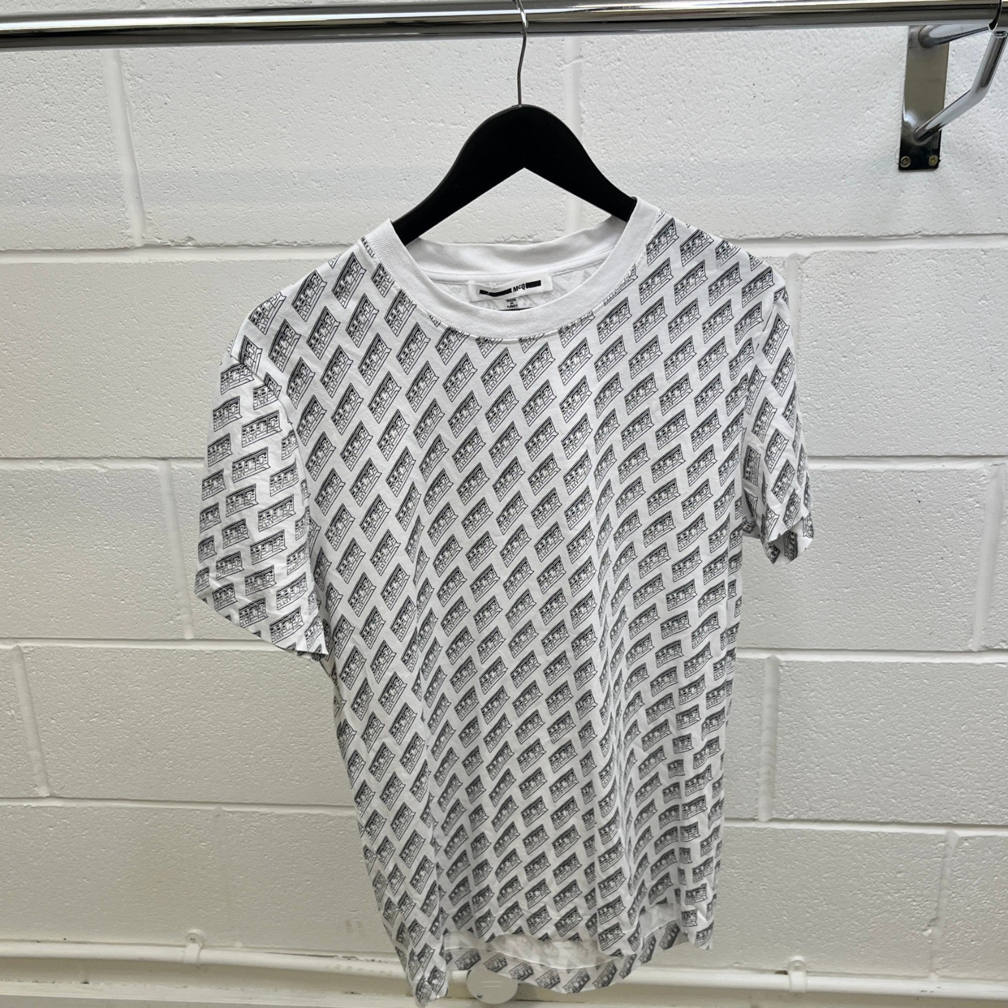 Men's All Over Logo T-Shirt White Size M