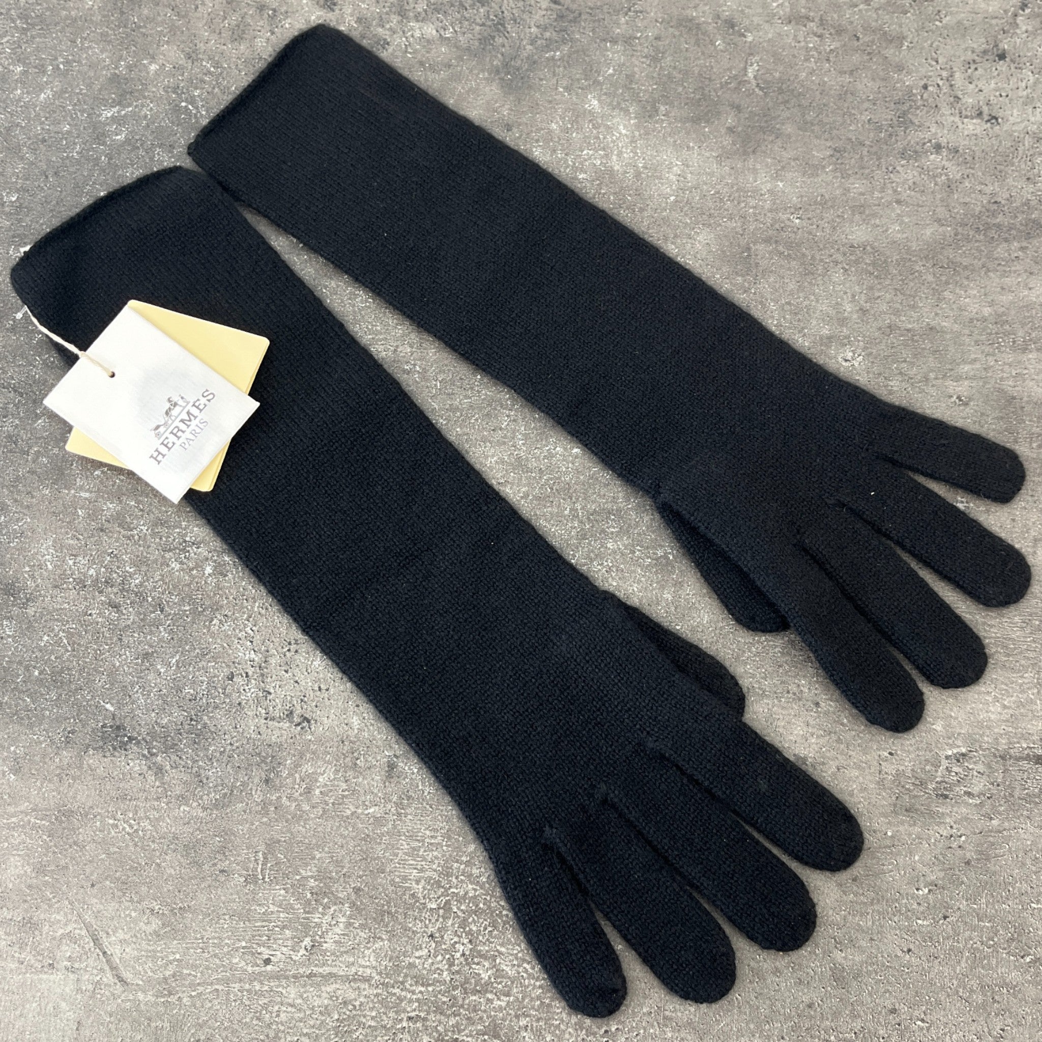 Women's 100% Cashmere Long Gloves Black