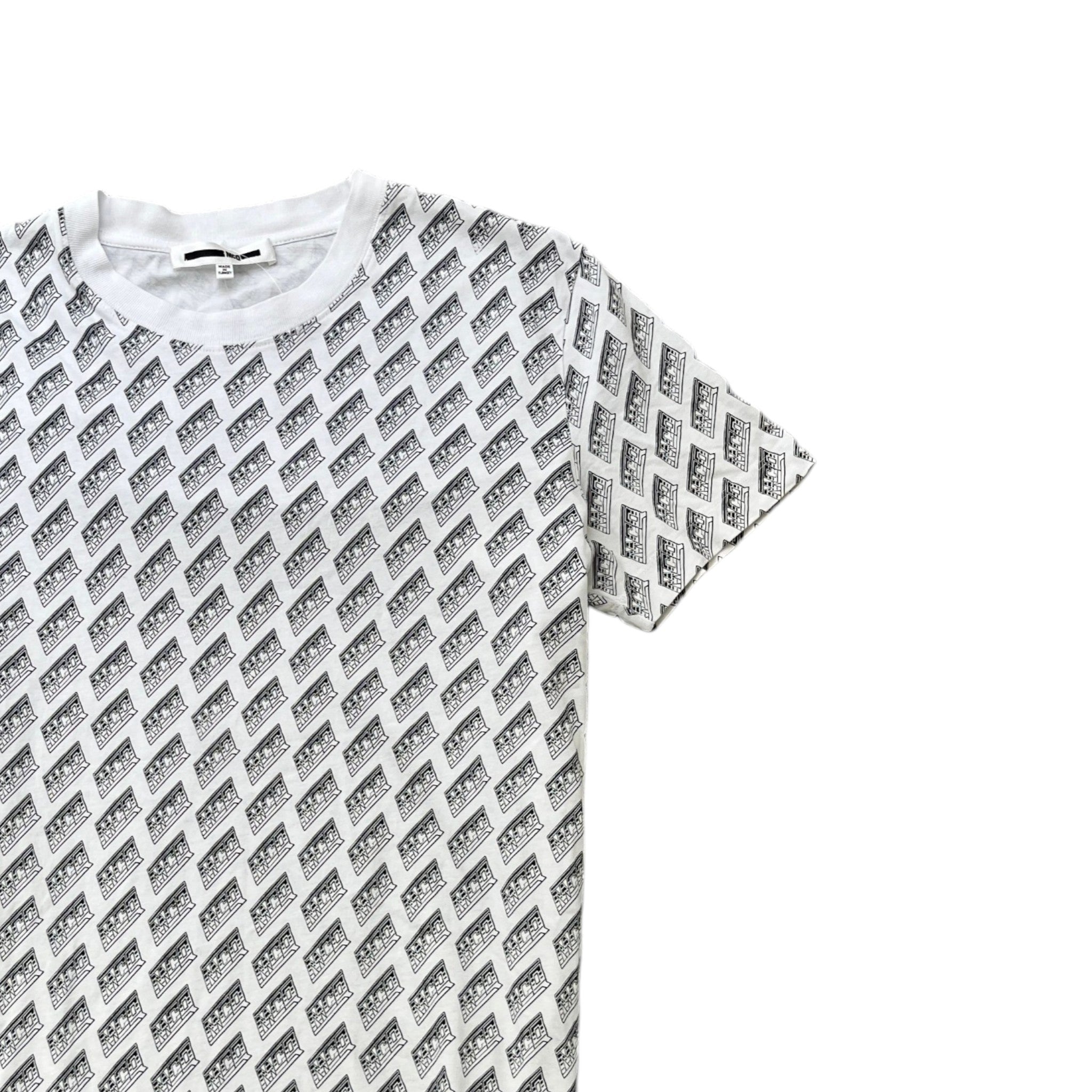 Men's All Over Logo T-Shirt White Size M