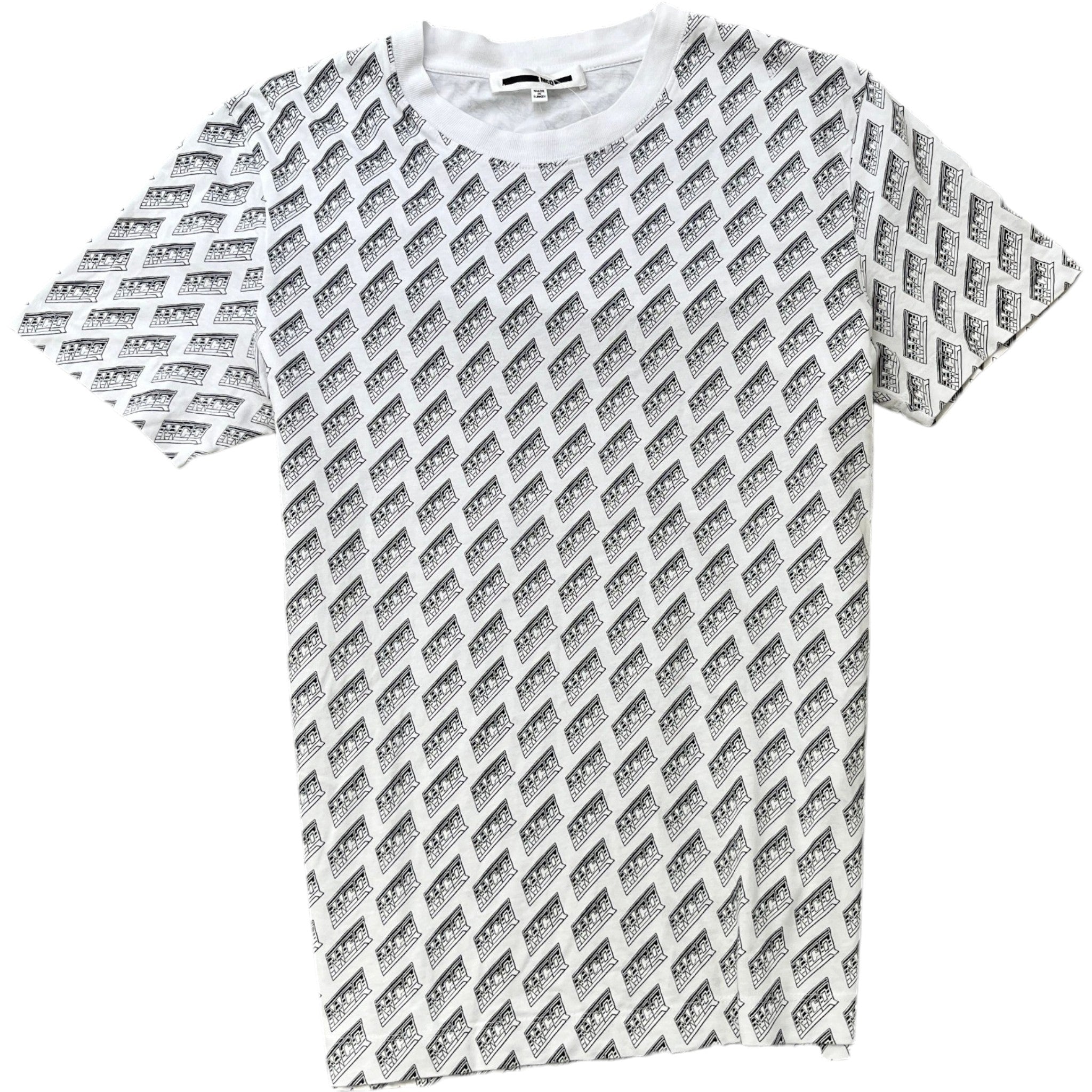 Men's All Over Logo T-Shirt White Size M