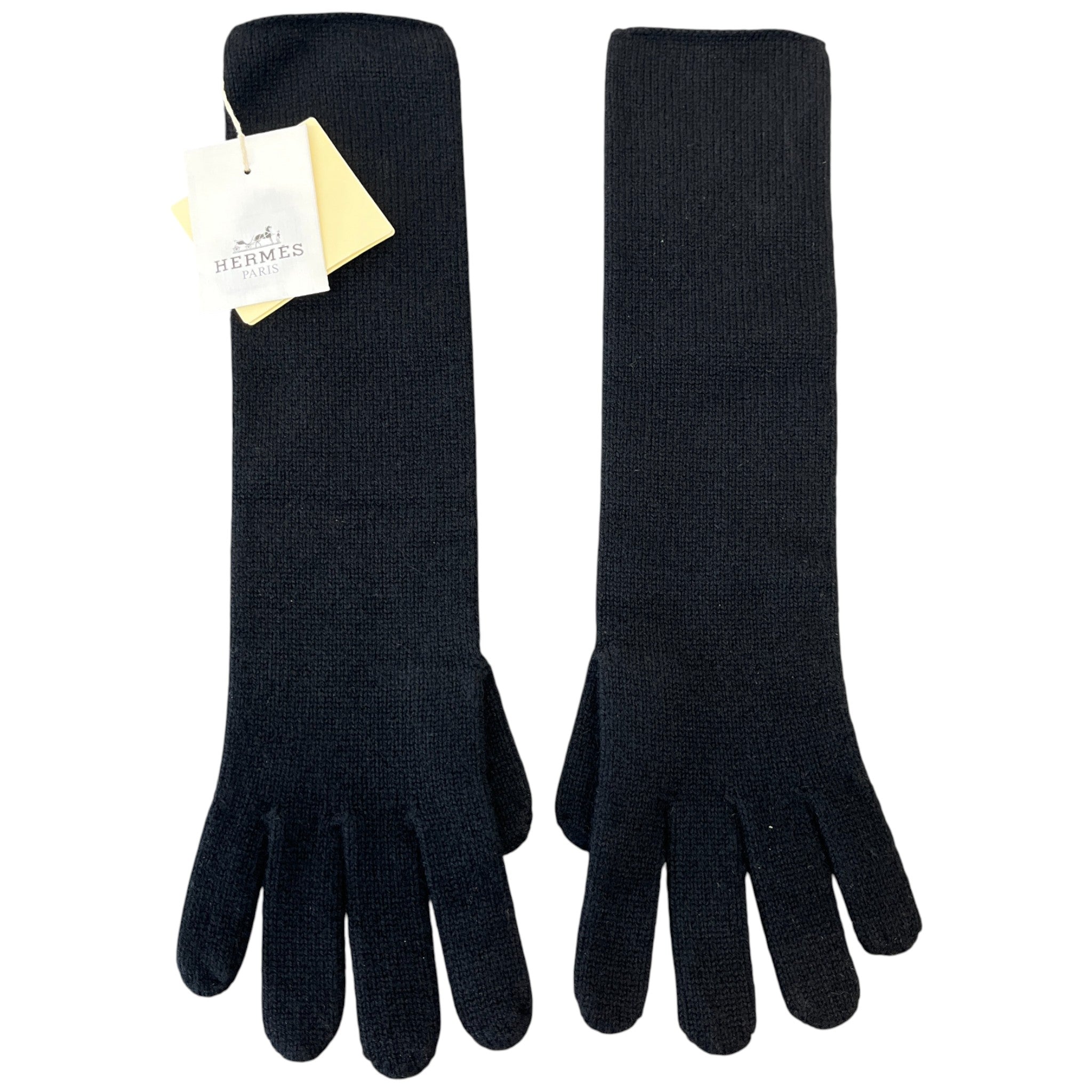 Women's 100% Cashmere Long Gloves Black