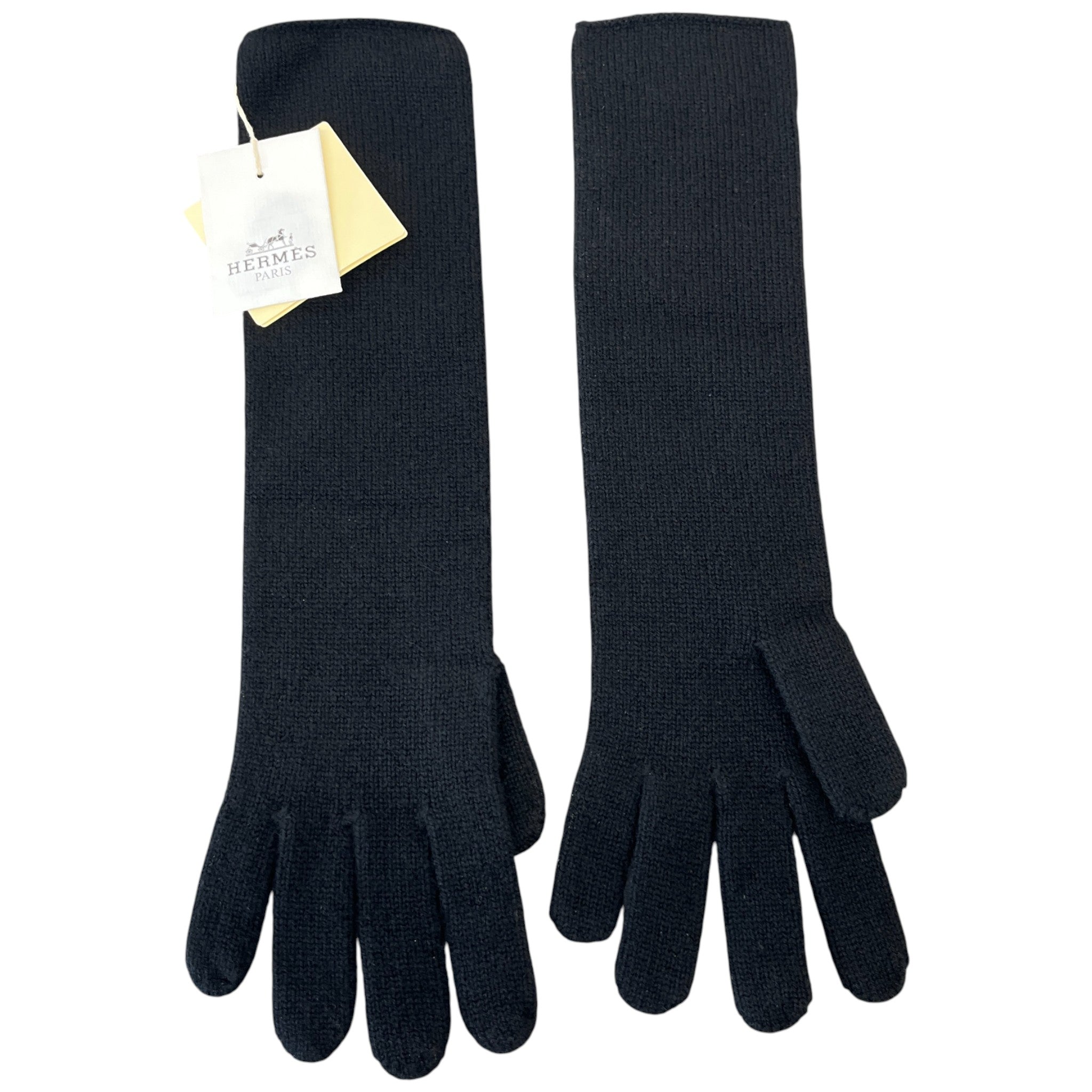 Women's 100% Cashmere Long Gloves Black