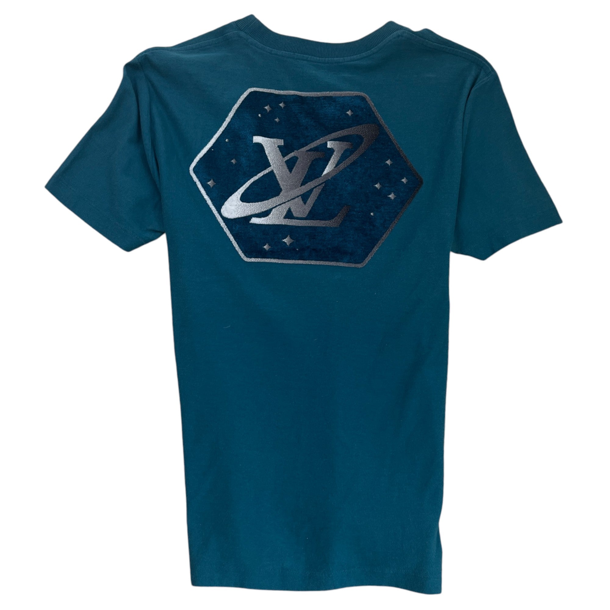 Men's Jacquard Velour T-Shirt Green Size S