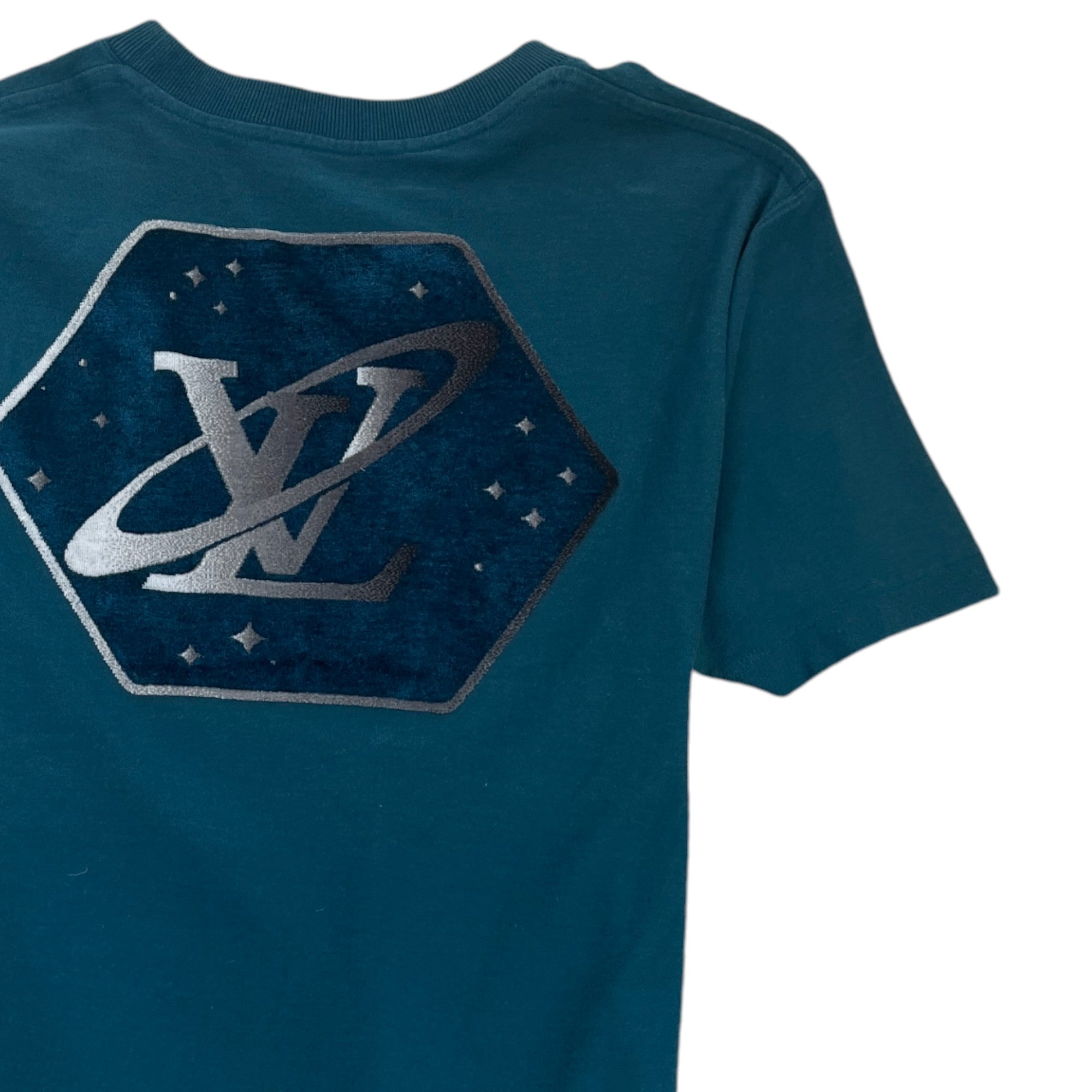 Men's Jacquard Velour T-Shirt Green Size S