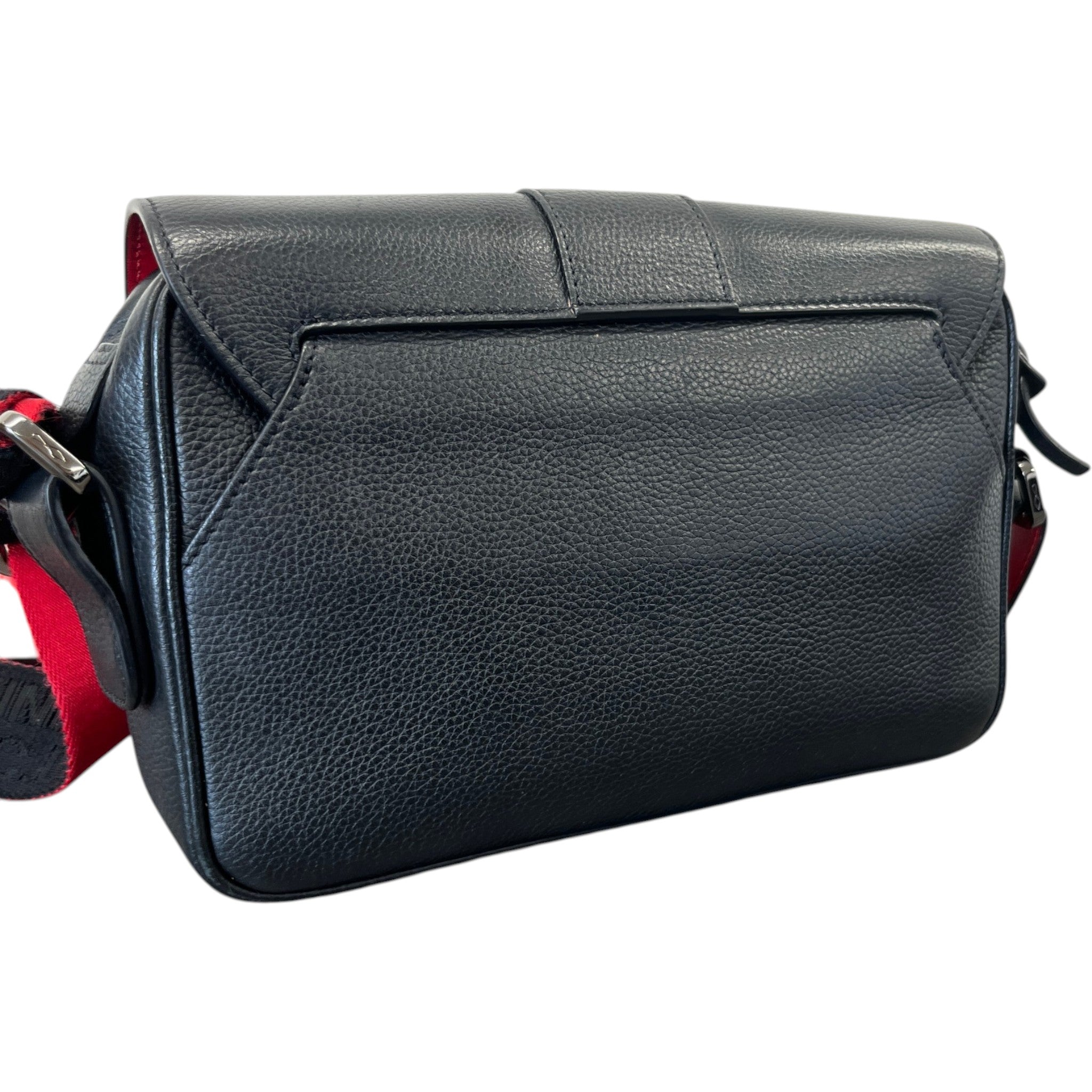 Men's Santiago Grained Leather Messenger Bag Black