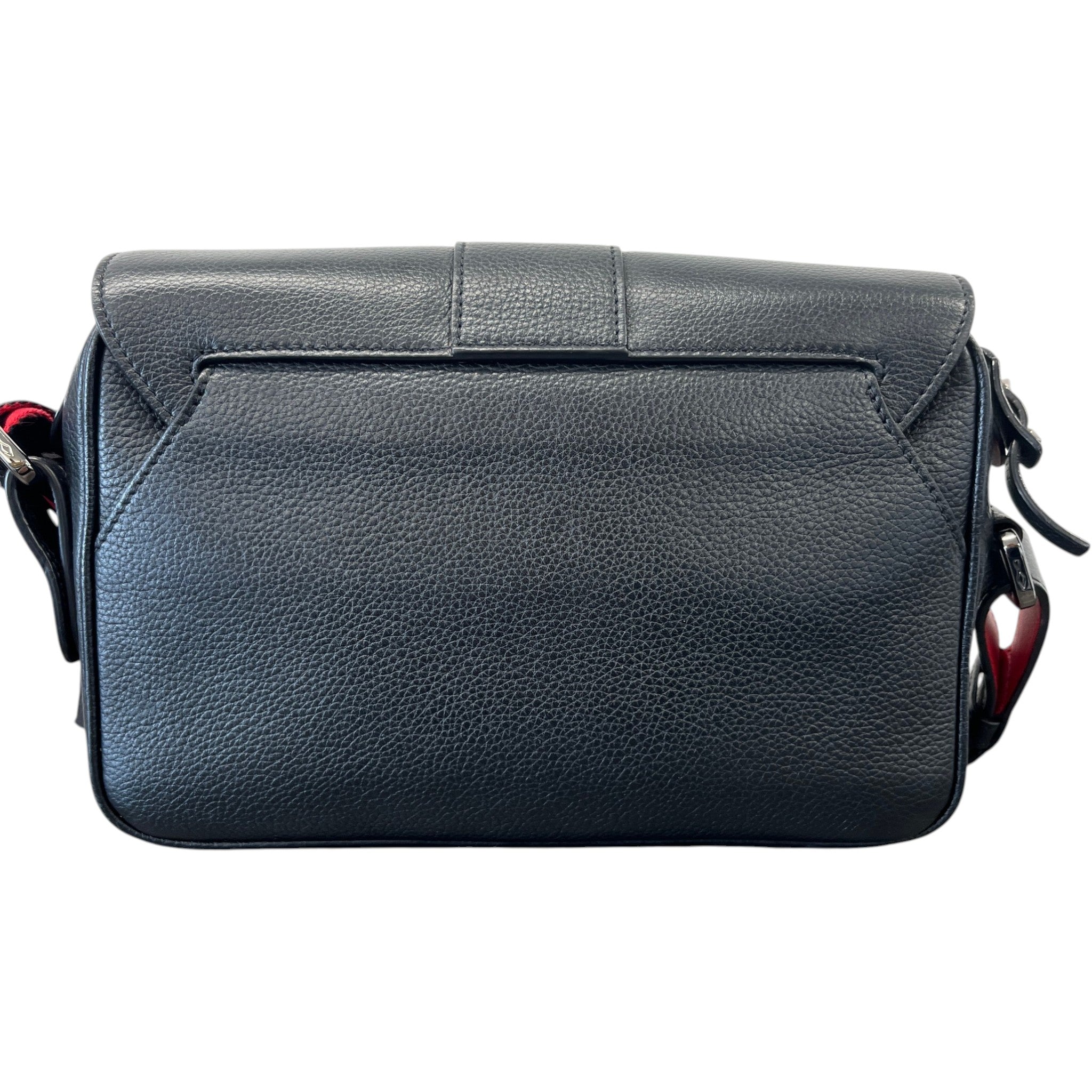 Men's Santiago Grained Leather Messenger Bag Black